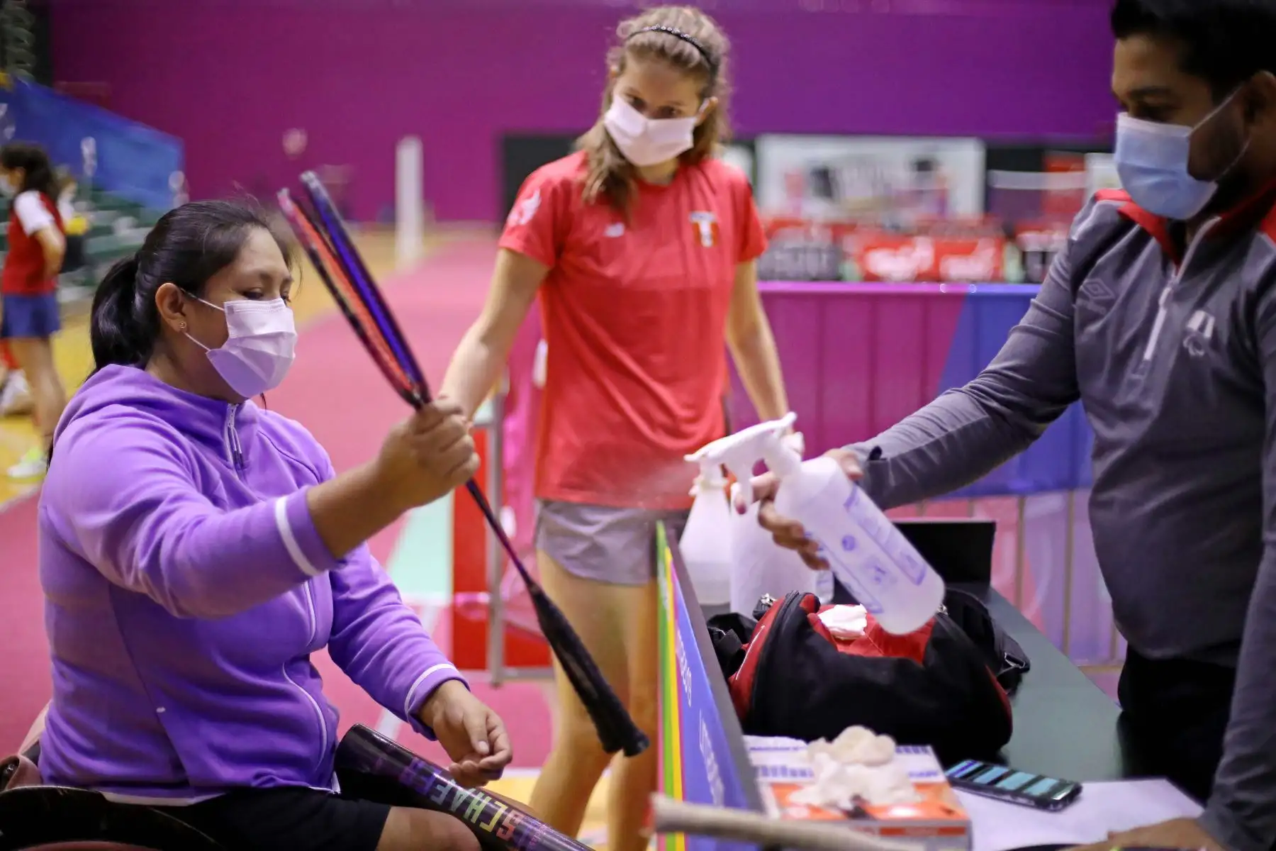 Protocolos de bioseguridad  contra el covid-19,  para  los deportistas  que entrena en las sedes del Legado 2019.Foto:ANDINA/Legado.