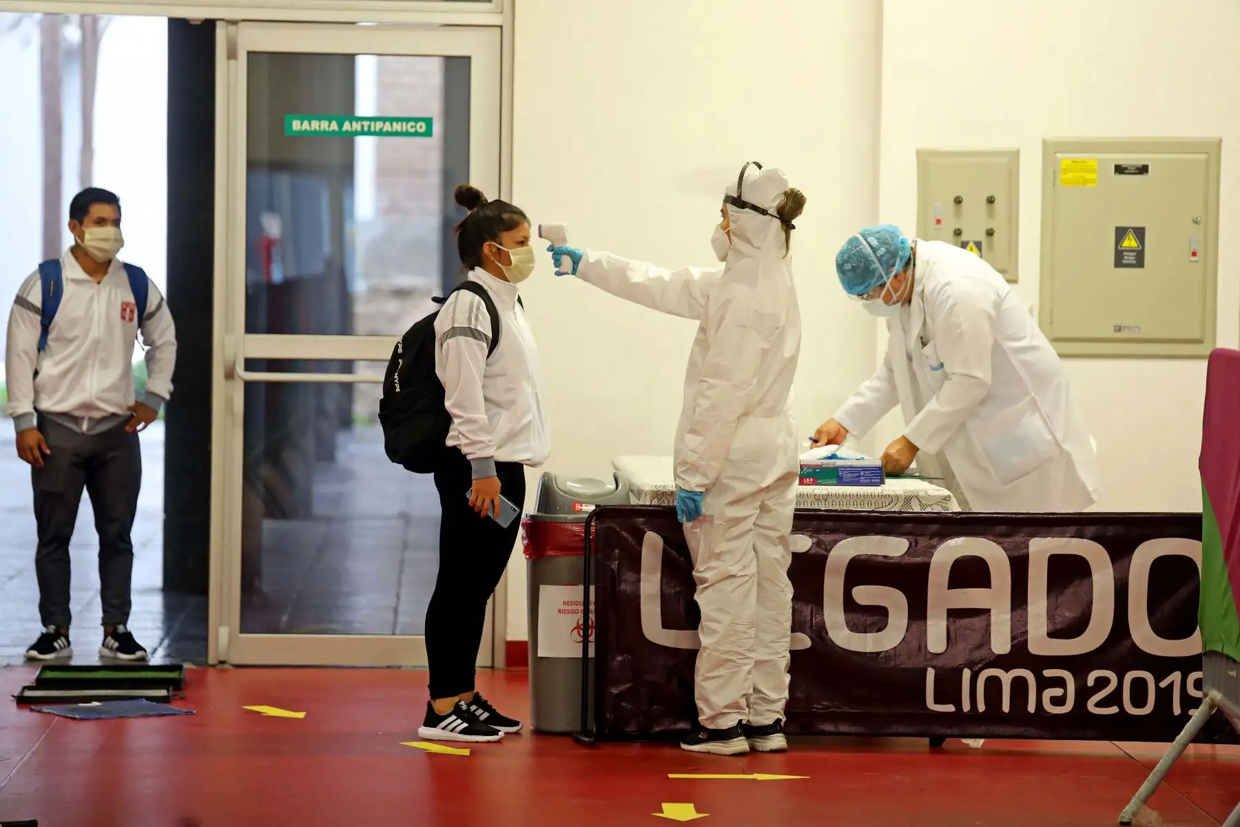 Protocolos de bioseguridad  contra el covid-19,  para  los deportistas  que entrena en las sedes del Legado 2019.Foto:ANDINA/Legado.