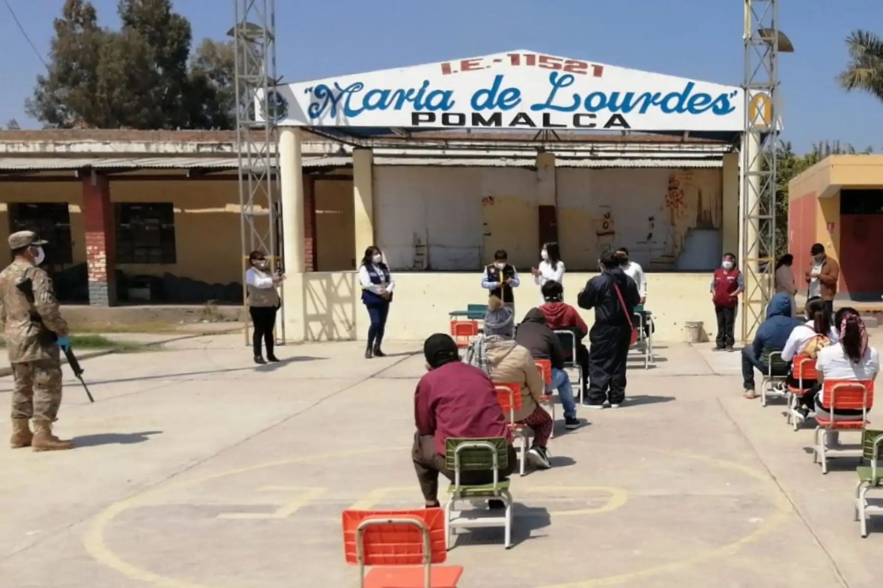 Campaña de atención médica por covid-19 en el distrito de Pomalca, región Lambayeque. ANDINA/Difusión