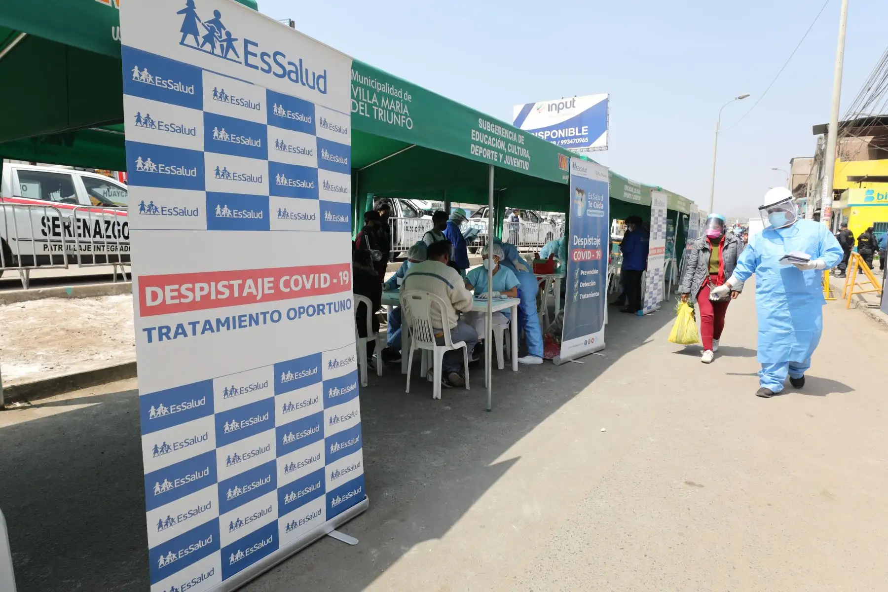 Essalud realizó descarte gratuito de Covid-19 a 500 personas en Villa María del Triunfo.
Foto: Essalud