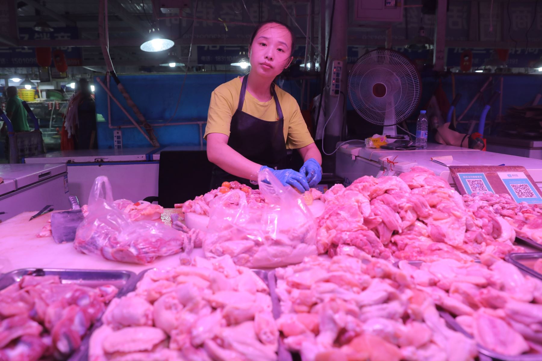 En la ciudad china de Shenzhen, perteneciente a la provincia meridional de Cantón, han encontrado trazas de coronavirus en muestras de un lote de alitas de pollo congeladas importadas de Brasil. Foto: EFE