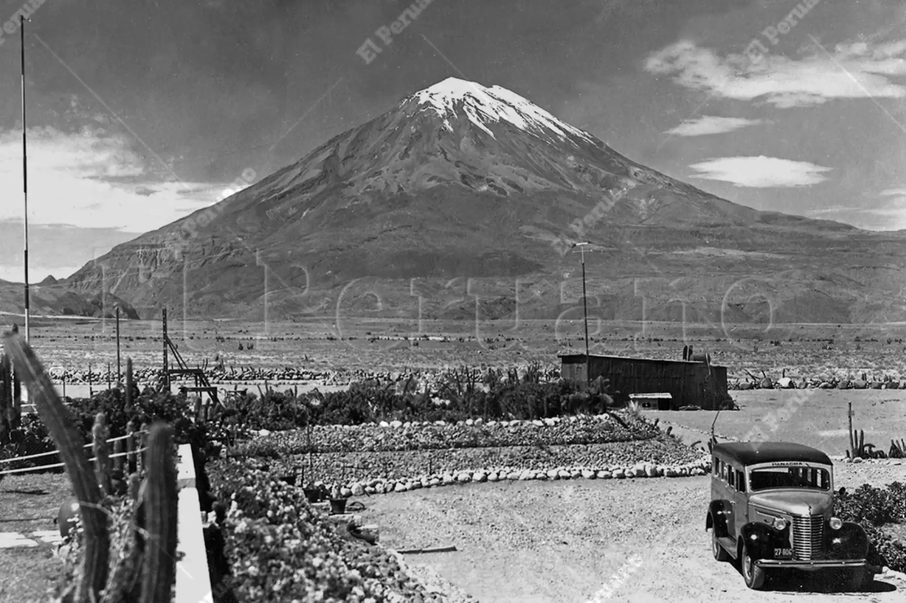 Arequipa, 1940. Volcán Misti. Foto: Archivo Histórico de El Peruano