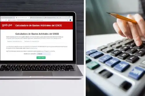 Calculadora de la OSCE para gastos arbitrales. Foto: Cortesía.