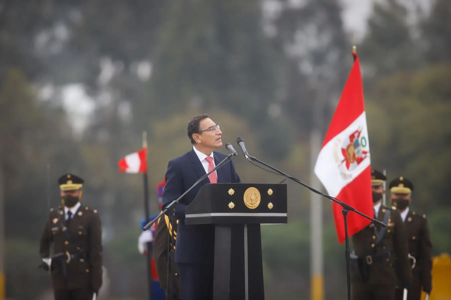 President Martin Vizcarra attends the 199th anniversary ceremony of the establishment of the Republican Army in Peru. Photo:ANDINA/Presidency of the Republic