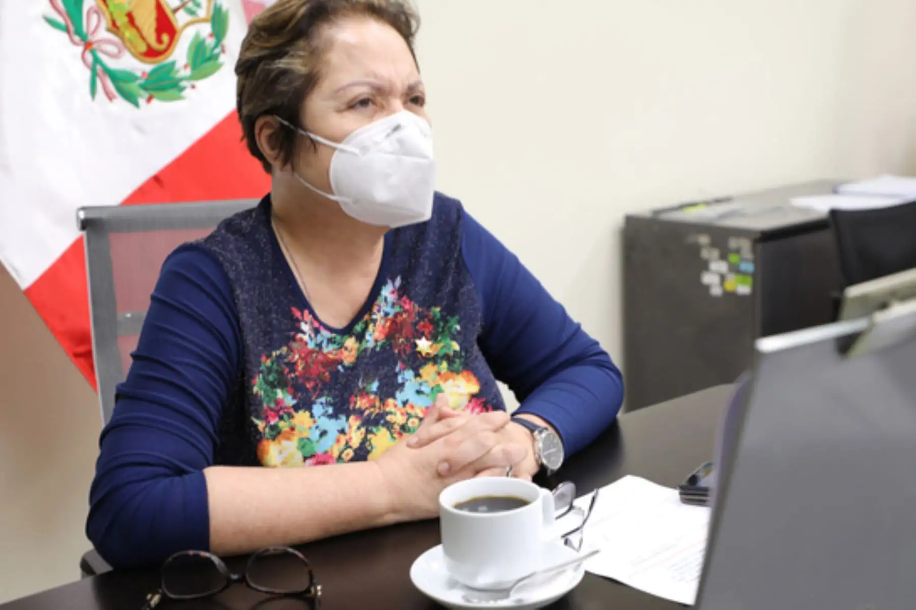 La ministra de la Mujer. Rosario Sasieta, participó en el diálogo virtual "Los efectos del covid-19, una oportunidad para reafirmar la centralidad de los derechos humanos de las personas migrantes en el desarrollo sostenible". Foto: ANDINA/Mimp