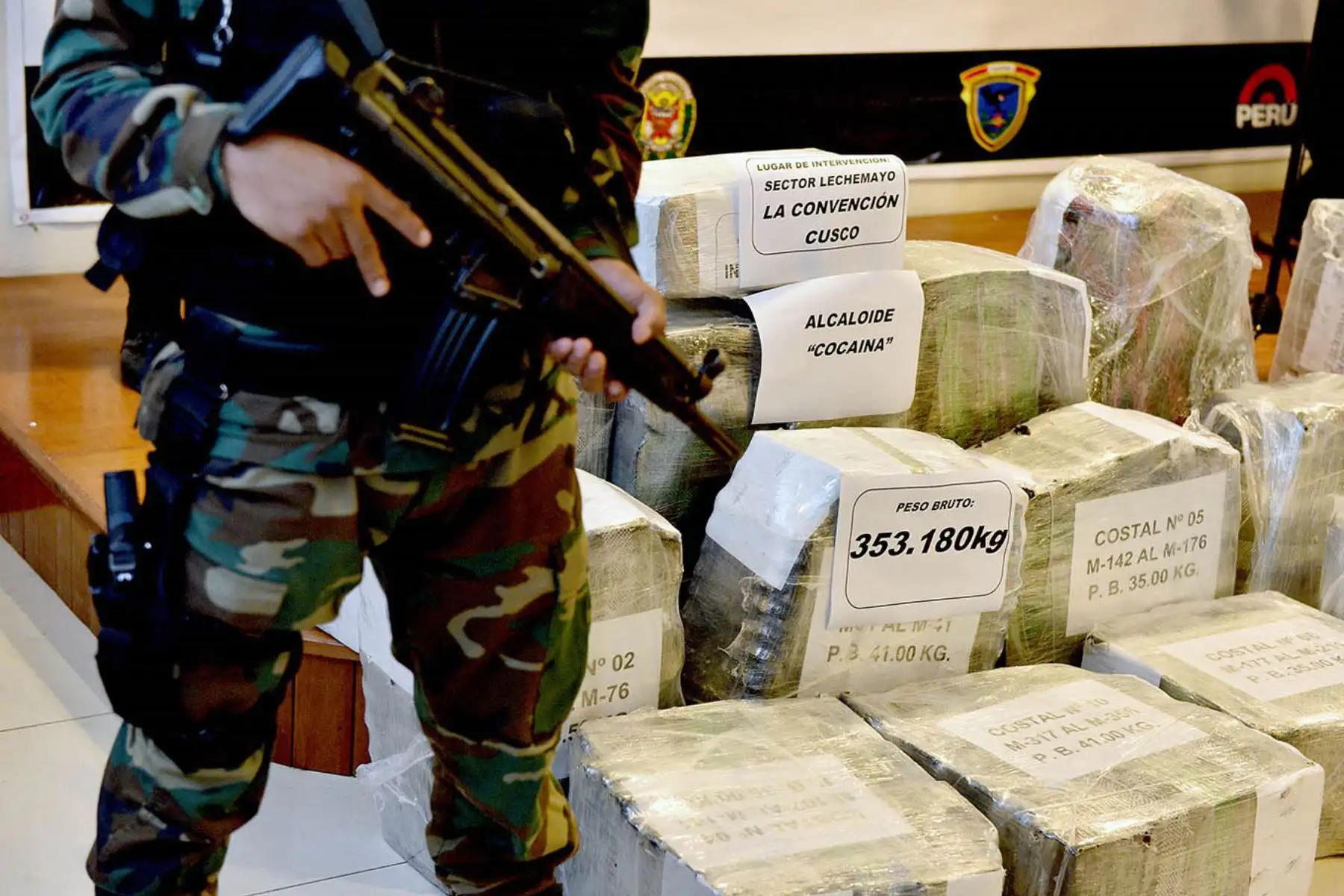 Durante operación efectuada en la provincia de La Convención, región Cusco, se incautó 70 kilos de clorhidrato de cocaína y una camioneta. Foto: ANDINA/Archivo