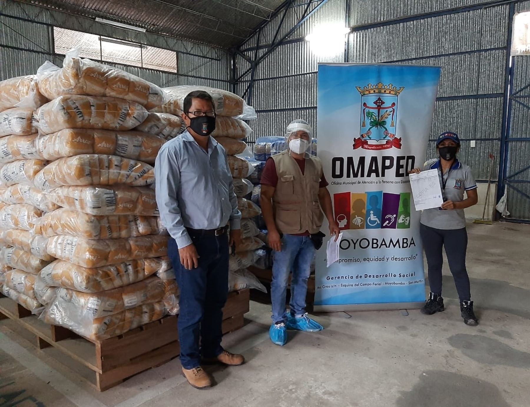 Qali Warma entregó más de 29 toneladas de alimentos a dos municipalidades de San Martín para su distribución a personas en situación de vulnerabilidad por el coronavirus. ANDINA/Difusión