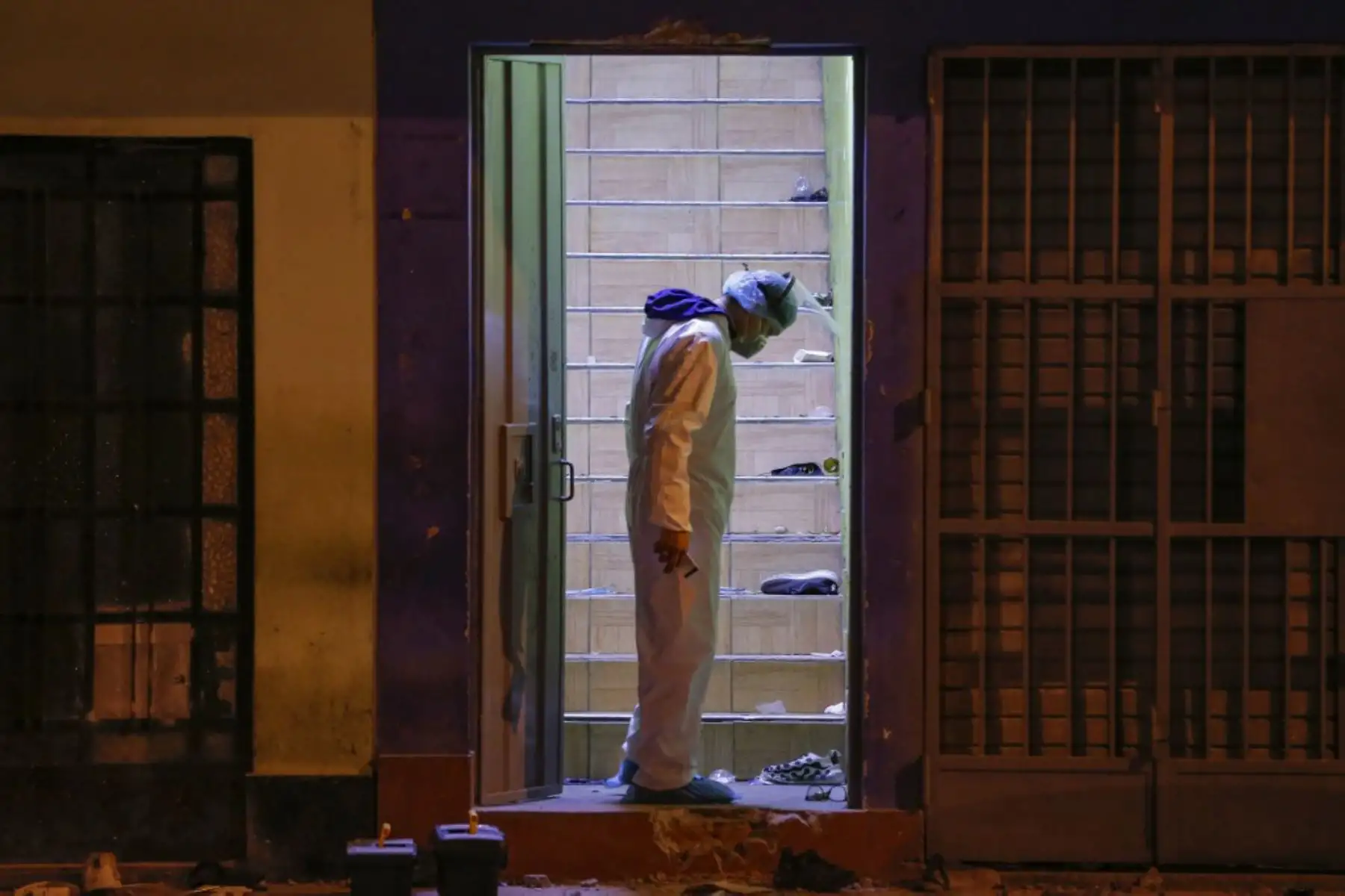 Local en Los Olivos donde fallecieron 13 personas durante una fiesta organizada pese a inmovilización social obligatoria. Foto: AFP