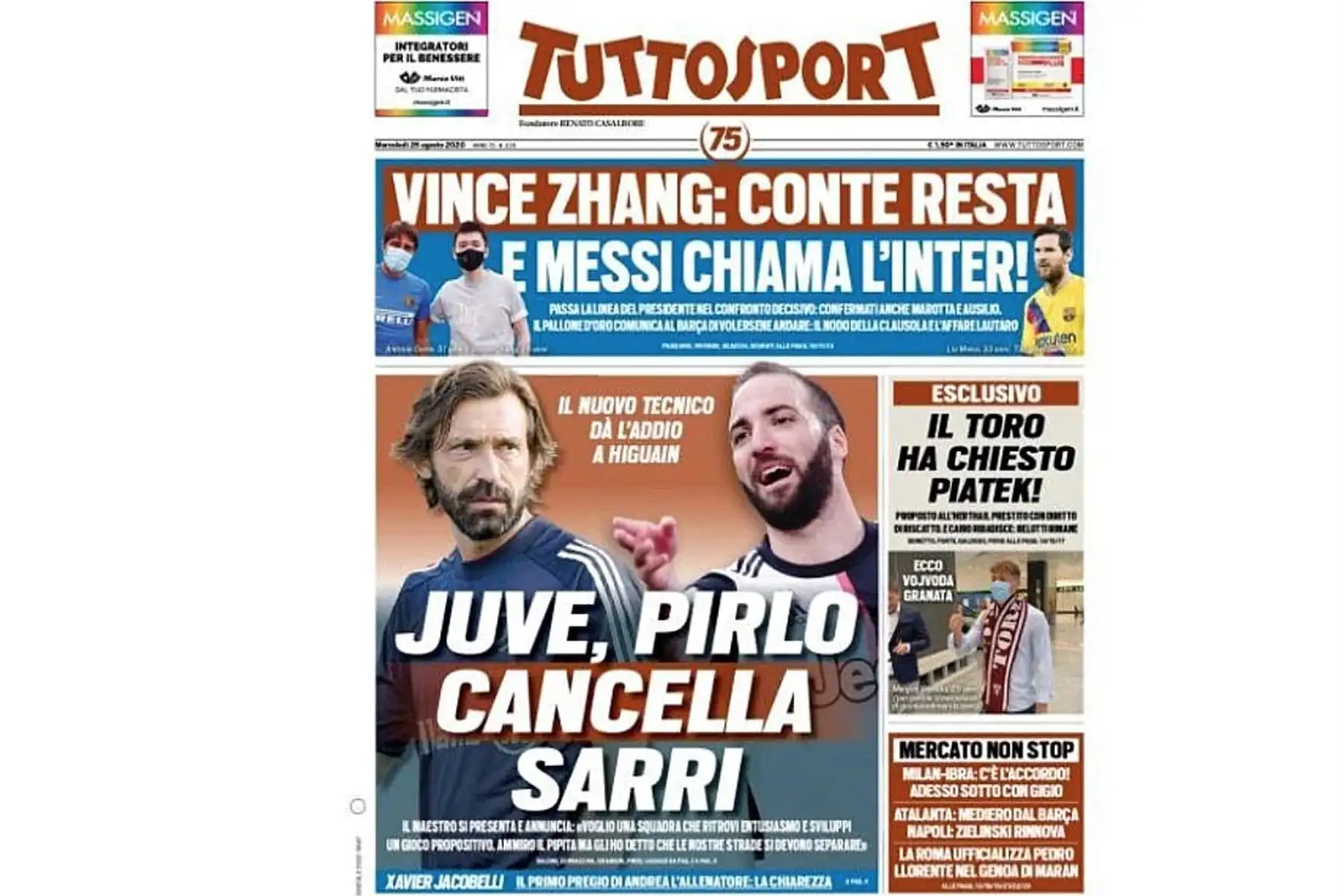 La portada de Tutto Sport