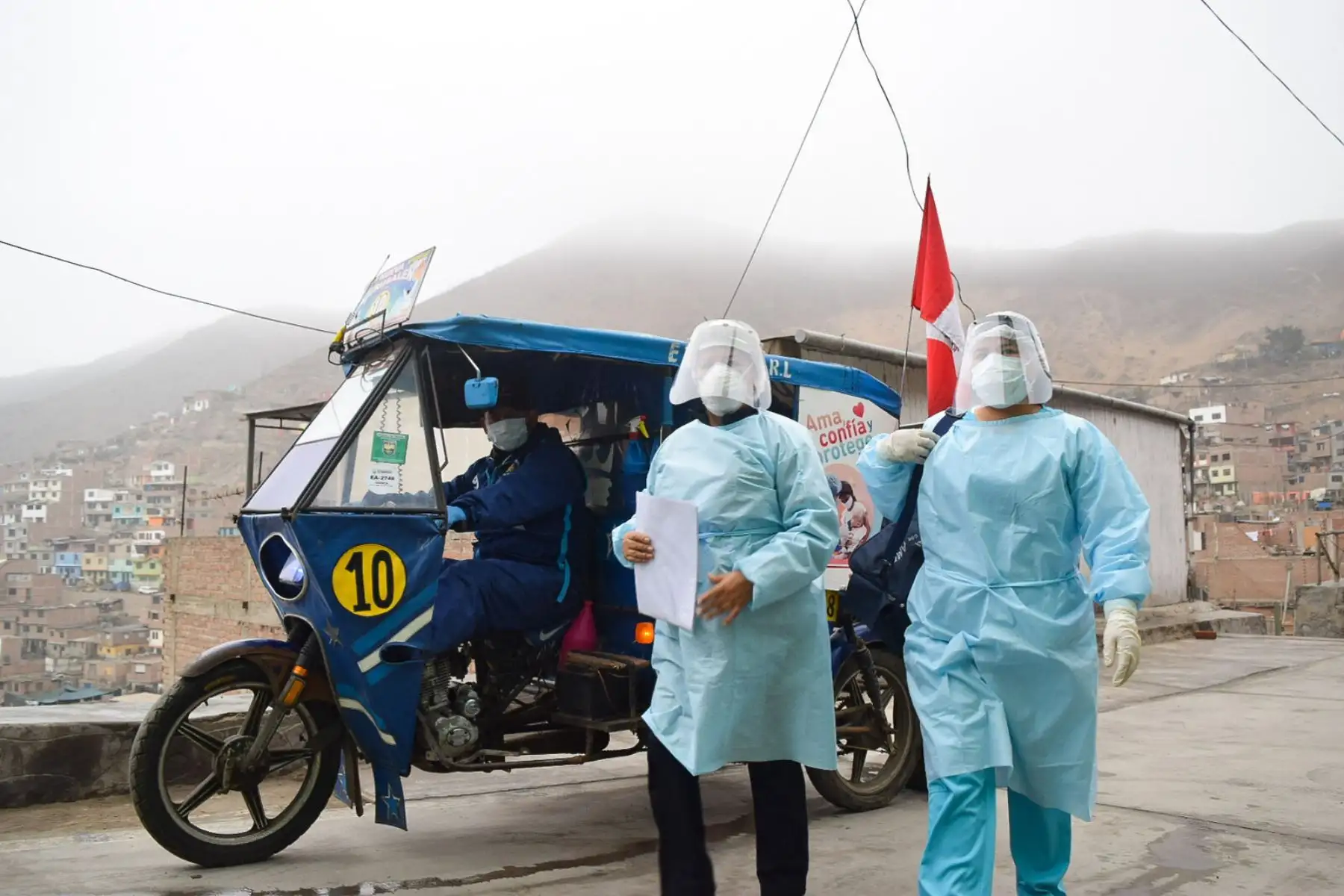 Minsa vacunó contra la influenza y neumococo a adultos mayores en Santa Anita.Foto:ANDINA/Minsa
