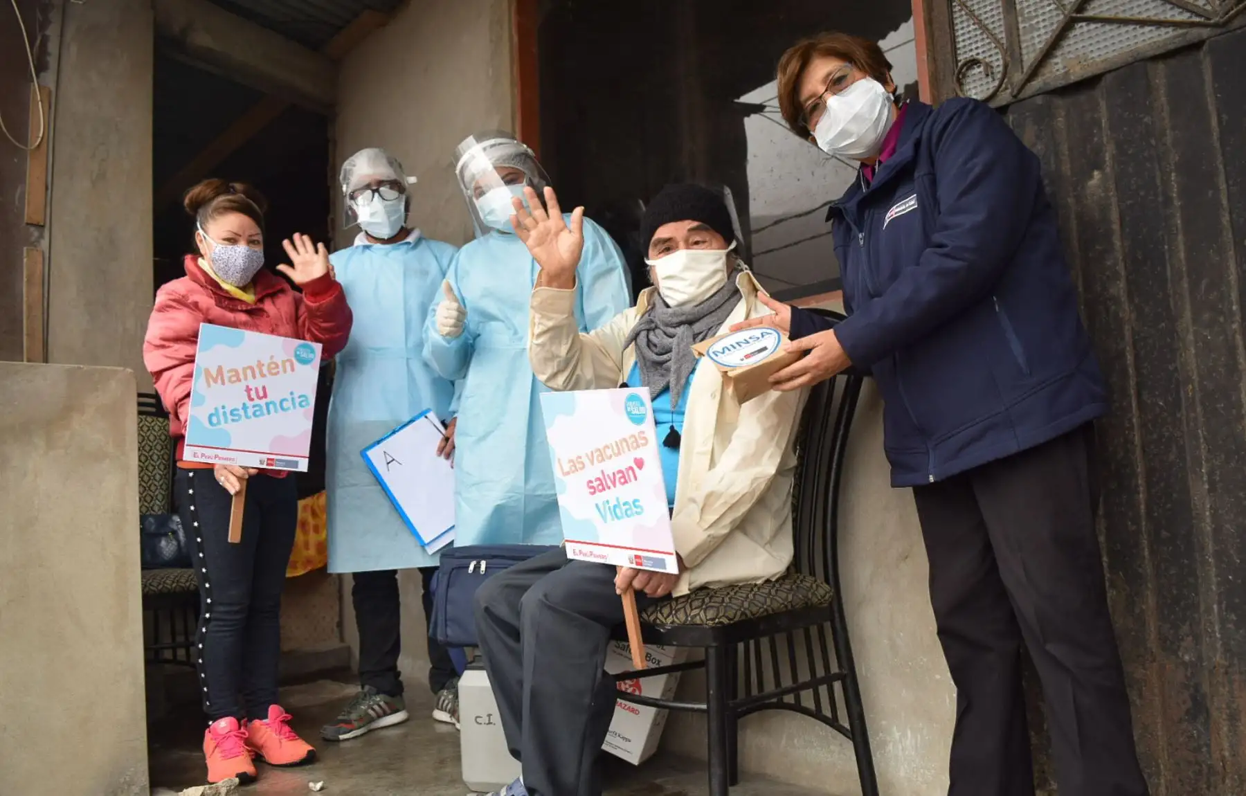 Minsa vacunó contra la influenza y neumococo a adultos mayores en Santa Anita.Foto:ANDINA/Minsa