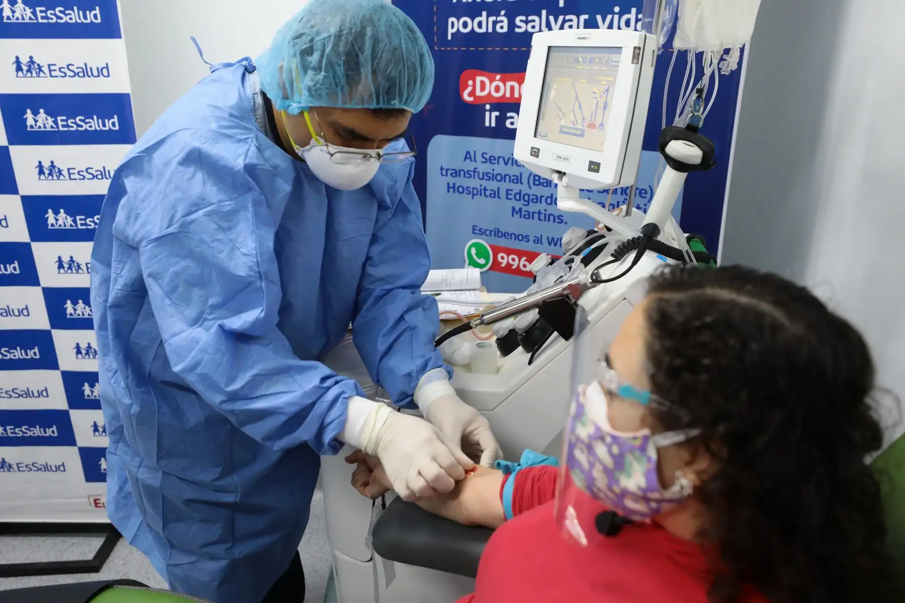 Campaña de donación de plasma en el Hospital Rebagliatti.

Foto: ANDINA / ESSALUD