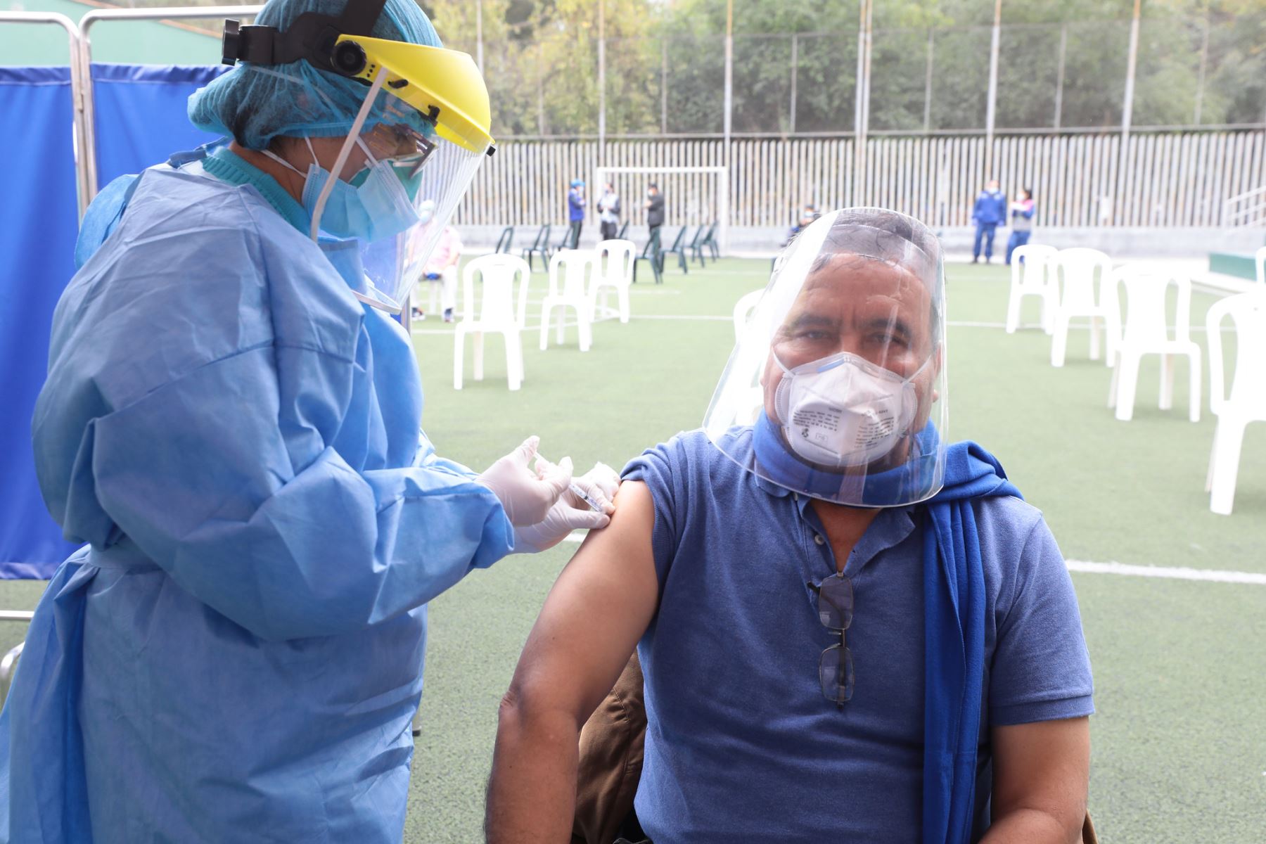 Campaña de vacunación para adultos mayores de Essalud en Lince.

Foto: ANDINA / ESSALUD