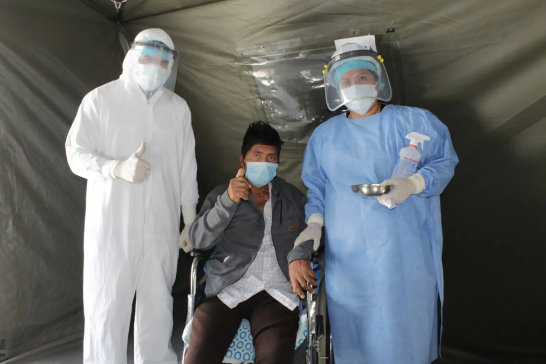 Don Bonifacio, un nuevo símbolo de lucha contra el covid-19 en el Hospital La Caleta de Chimbote, en la región Áncash. Foto: ANDINA/Difusión