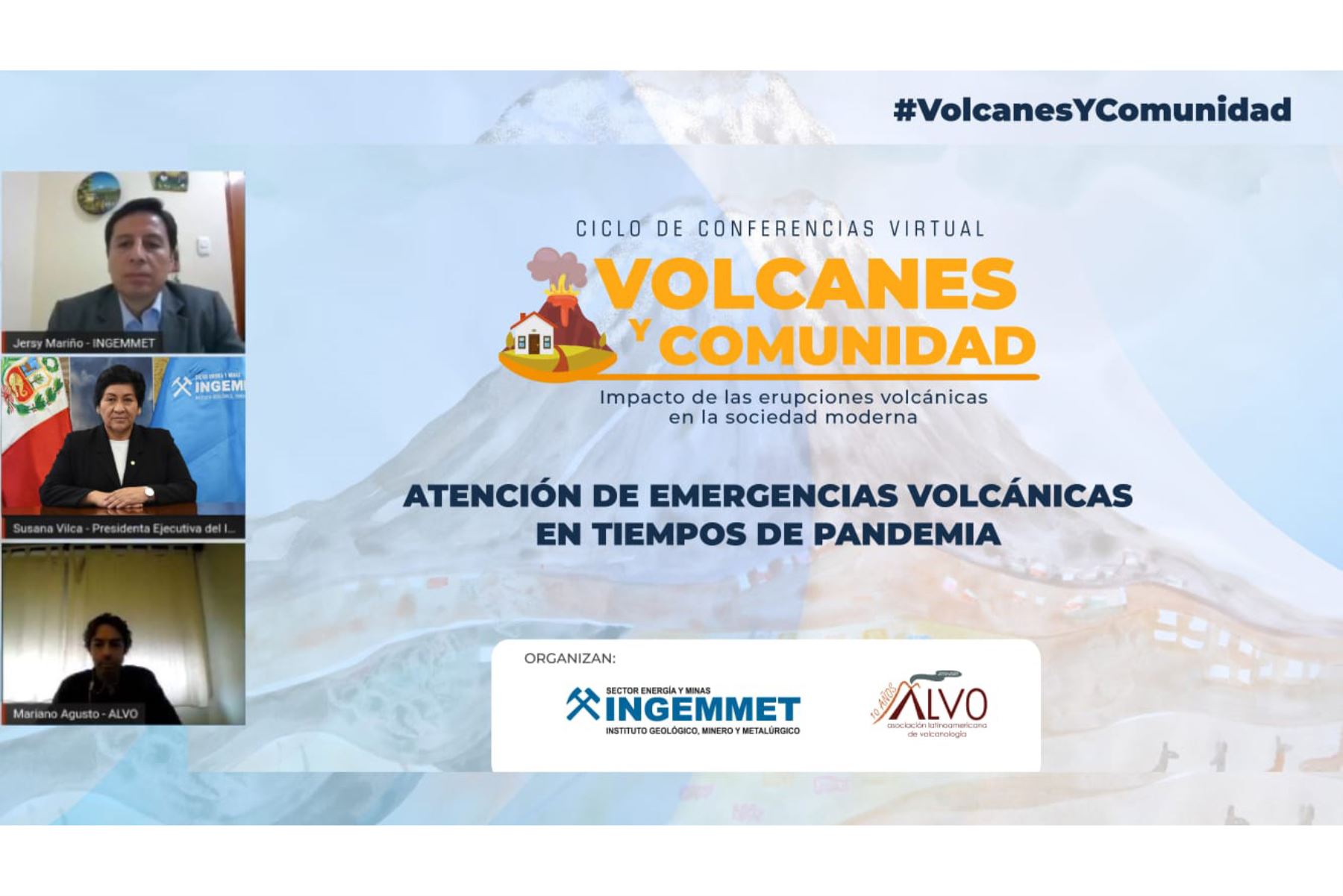 La presidenta ejecutiva del Ingemmet, Susana Vilca, inauguró el ciclo de conferencias “Volcanes y comunidad: impacto de las erupciones volcánicas en la sociedad moderna”. Foto: ANDINA/Difusión