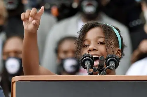 "Somos la generación que va a desmantelar el racismo sistemático de una vez por todas", dijo Yolanda King, de 12 años. Foto: AFP