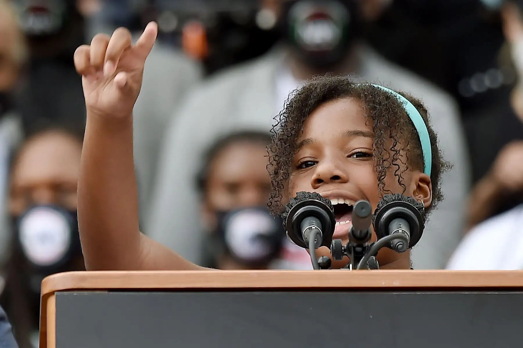 "Somos la generación que va a desmantelar el racismo sistemático de una vez por todas", dijo Yolanda King, de 12 años. Foto: AFP