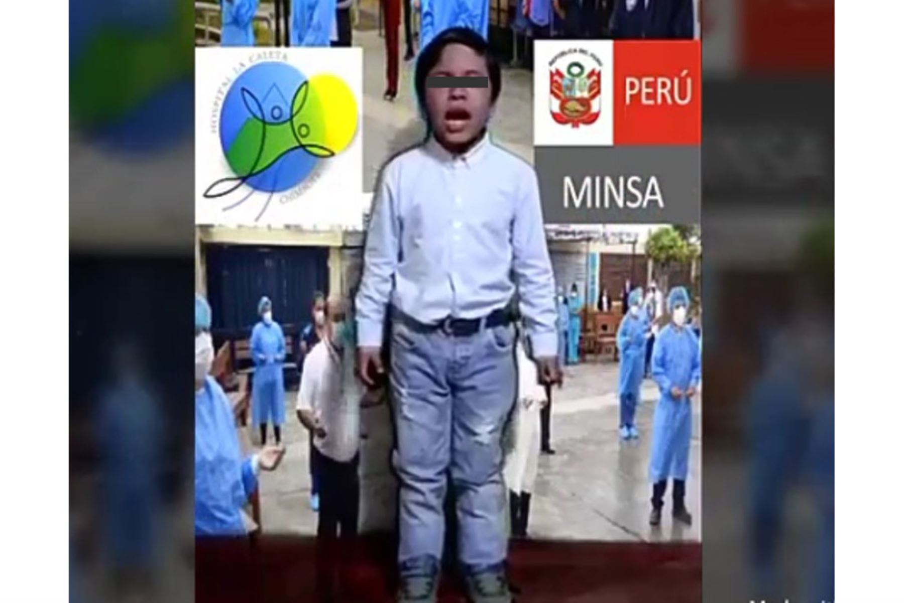 Niños de la institución educativa Capullitos de Amor participó en video para personal de salud del Hospital La Caleta de Chimbote. Foto: ANDINA/Difusión