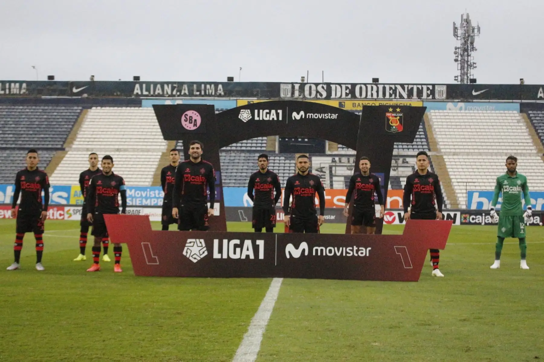 Presentación del club Melgar en la jornada nueve de la Liga 1, en el estadio Alejandro Villanueva. 
Foto: ANDINA/Liga 1