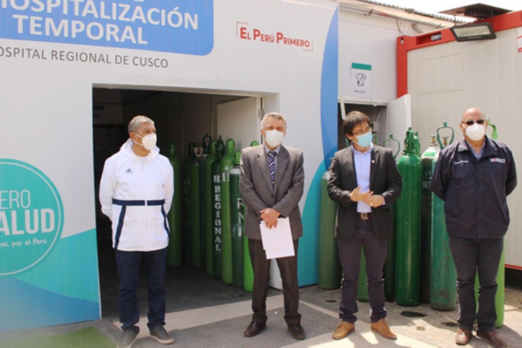 El ambiente temporal de hospitalización para pacientes covid-19 en el Cusco está ubicado cerca al hospital Regional. Foto: ANDINA/Minsa