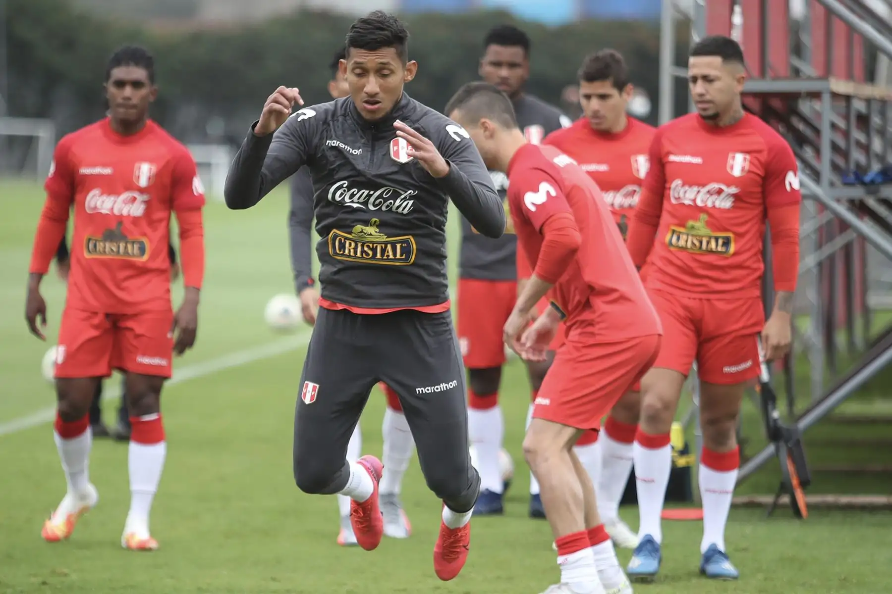 La Selección Peruana de Fútbol continua sus entrenamientos en la Videna, con miras al inicio de las eliminatorias rumbo a Catar 2022. Foto: FPF