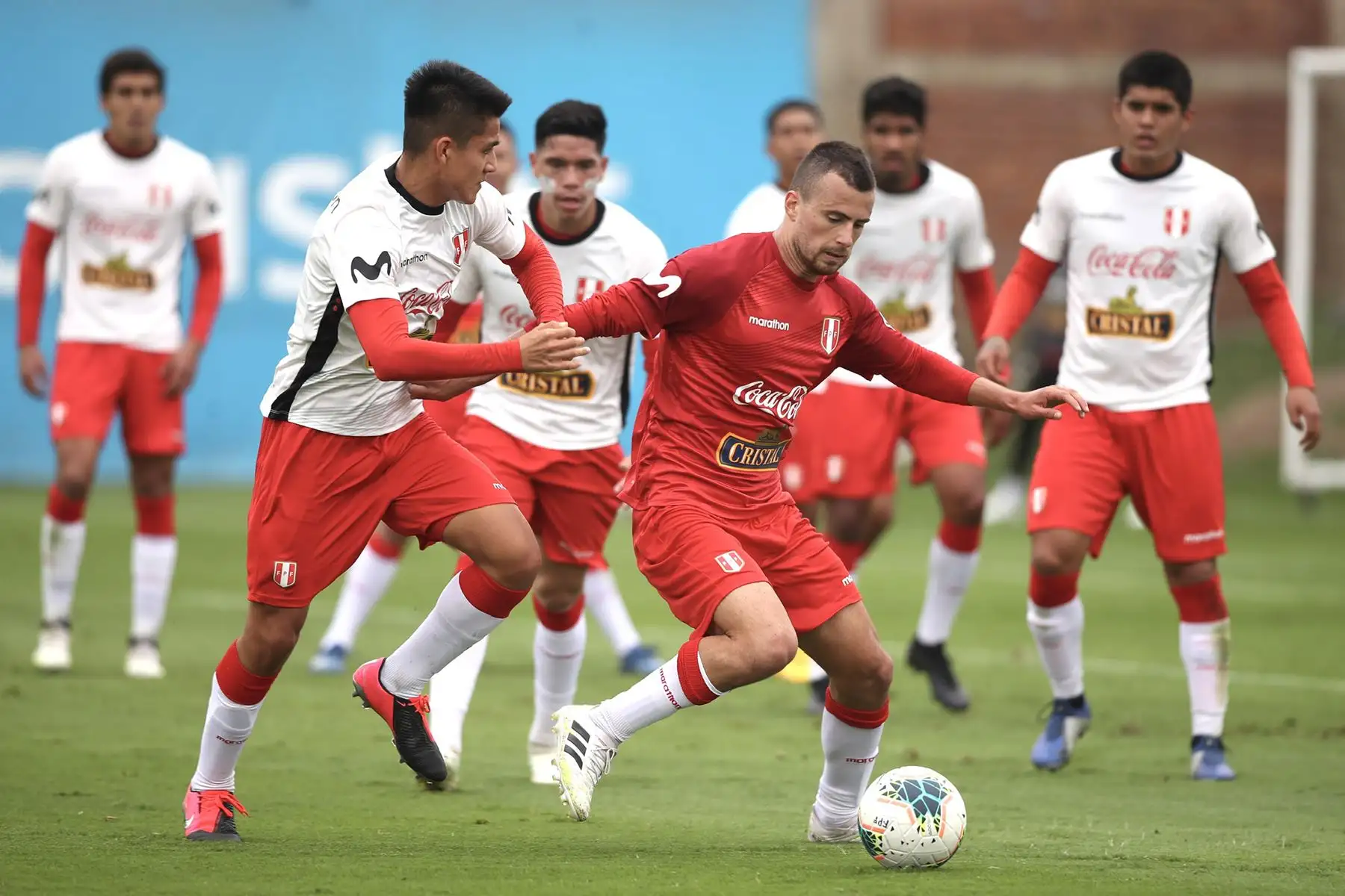 La Selección Peruana de Fútbol continua sus entrenamientos en la Videna, con miras al inicio de las eliminatorias rumbo a Catar 2022. Foto: FPF