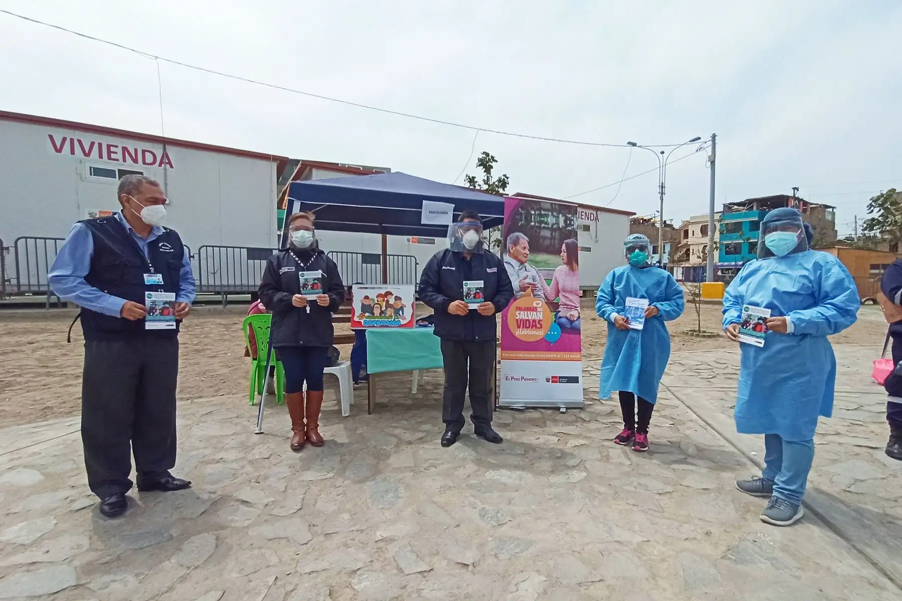 Desde muy  temprano las brigadas de salud de la DIRIS Lima Sur, se instalaron en el “Parque Central del Sector 6 Grupo 2 “ de Villa El Salvador para brindar atención médica a la población. Foto: Diris Lima Sur