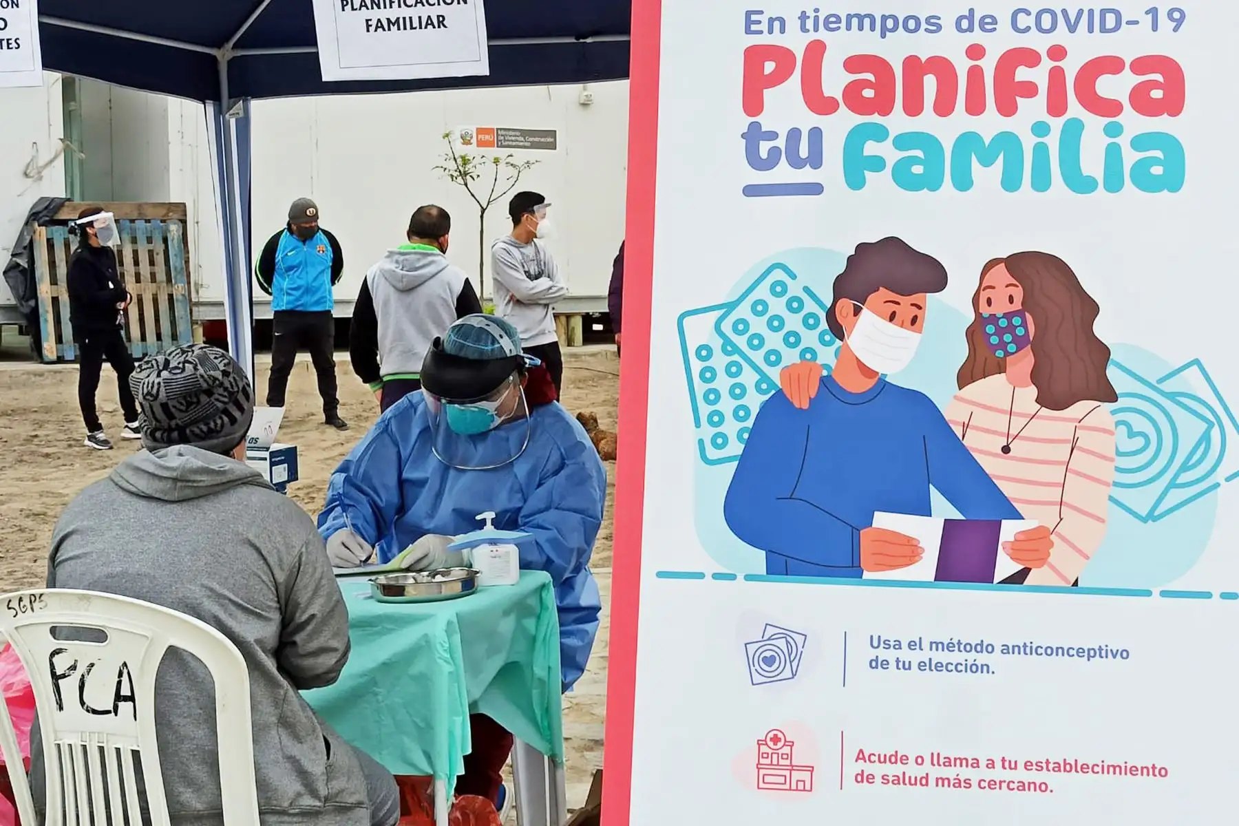 Desde muy  temprano las brigadas de salud de la DIRIS Lima Sur, se instalaron en el “Parque Central del Sector 6 Grupo 2 “ de Villa El Salvador para brindar atención médica a la población. Foto: Diris Lima Sur