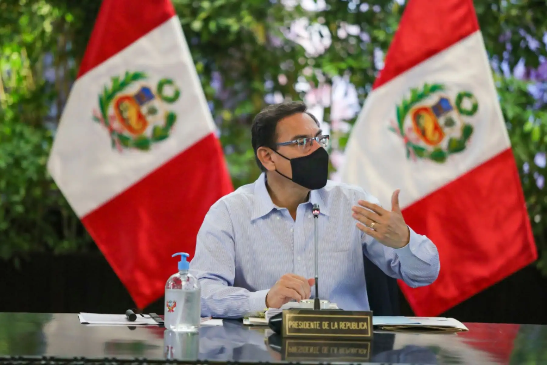El presidente Martin Vizcarra, encabeza sesión del Consejo de Ministros, donde se evalúan acciones y se coordinan medidas para impulsar la reactivación económica y hacer frente a la pandemia.
Foto:ANDINA/PCM