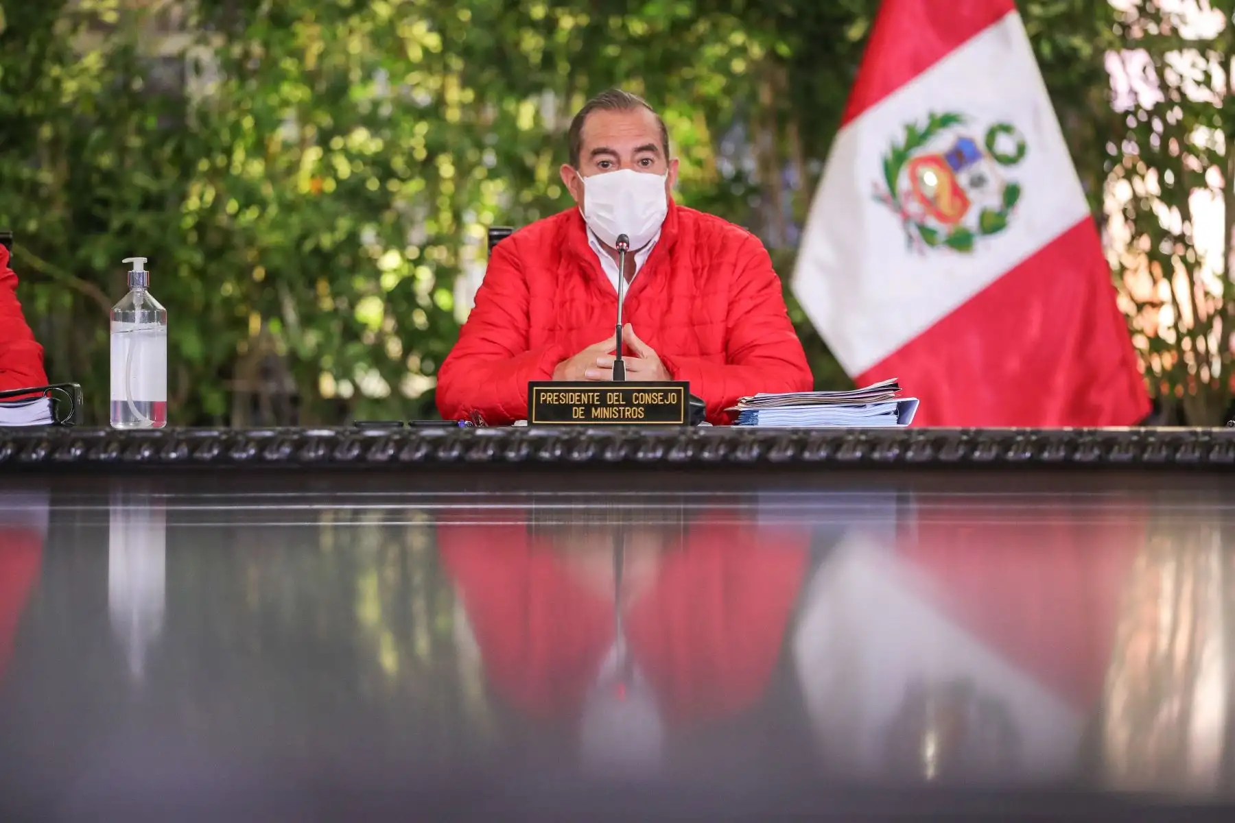 El presidente del Consejo de Ministros, Walter Martos, durante la conferencia de prensa del Presidente Martín Vizcarra en palacio de gobierno. Foto: ANDINA/ Prensa Presidencia