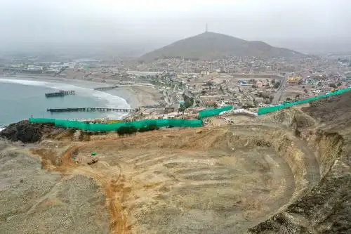 El Terminal Portuario Multipropósito de Chancay, en construcción, transformará a Chancay en una de las principales puertas de entrada al Perú y un núcleo concentrador para la carga procedente de los puertos de Asia para Sudamérica. Foto: Ministerio de Transportes y Comunicaciones. ANDINA/Difusión