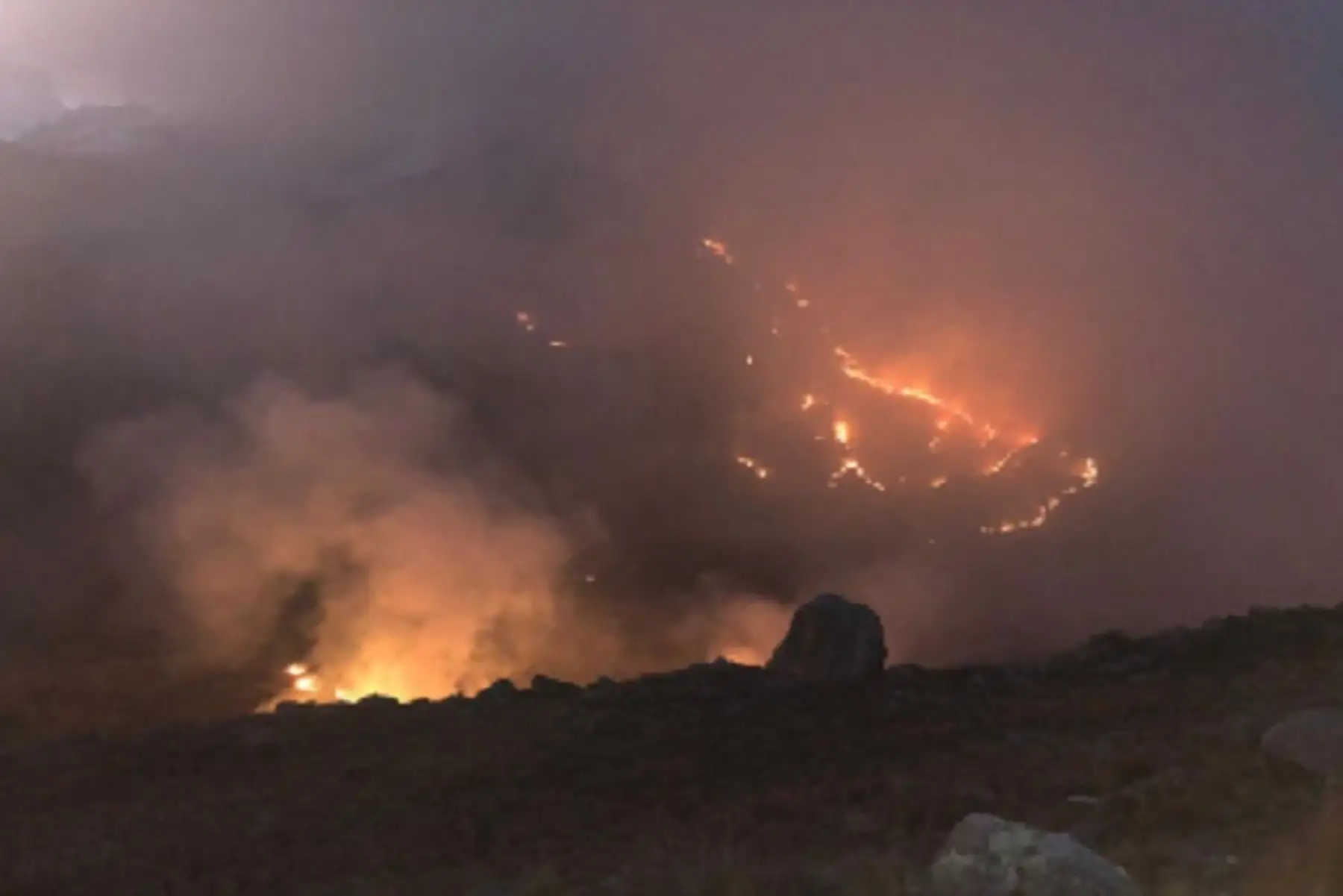 El fuego estuvo activo durante dos días y para controlarlo fue necesaria la participación de 40 miembros de la brigada de Respuesta del Ejército BIM N° 6 “Juan Hoyle Palacios” y de 5 integrantes del grupo de élite de la brigada de Primera Respuesta del Centro de Operaciones de Emergencia Regional (COER) Áncash.