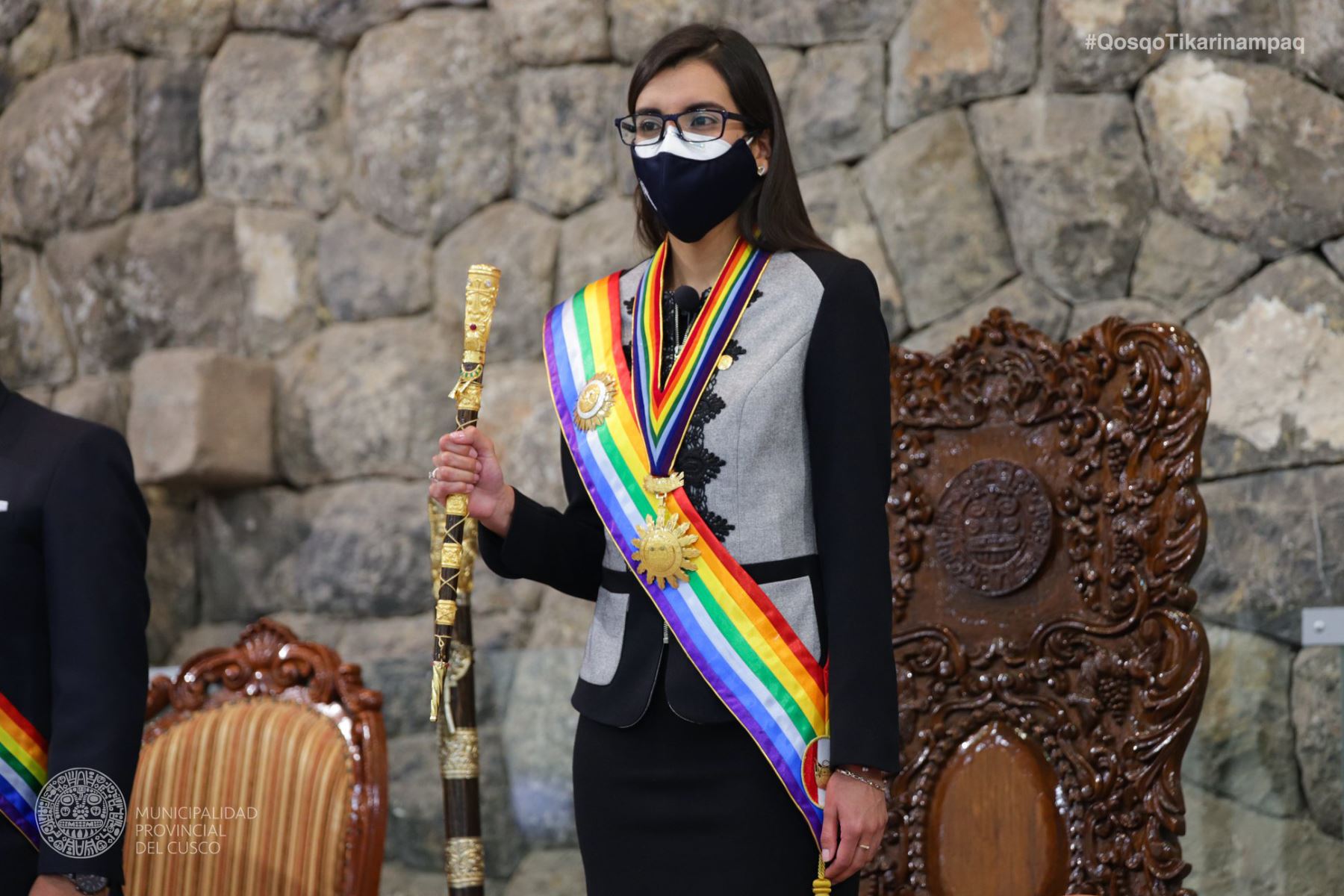 Romi Infantas Soto juró como alcaldesa provincial del Cusco, en reemplazo del extinto burgomaestre Valderrama. Foto: Ricardo ANDINA/Difusión