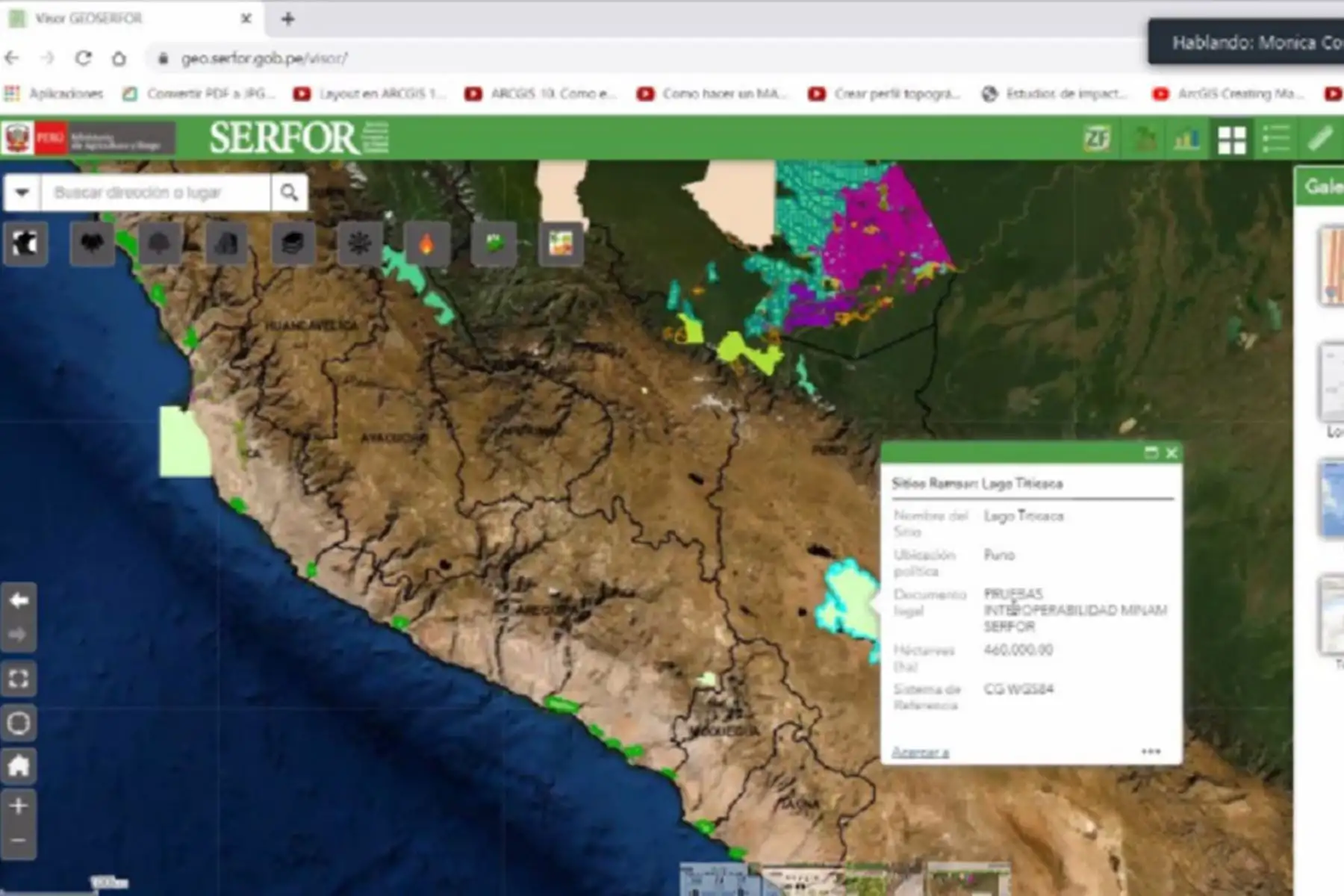 El Ministerio del Ambiente y el Ministerio de Agricultura y Riego, a través del Servicio Nacional Forestal y de Fauna Silvestre (Serfor), unieron esfuerzos para intercambiar información geográfica, a través de la interoperabilidad de sus bases de datos, de la gestión territorial tanto en lo ambiental como en la gestión forestal y de fauna silvestre. Foto: Serfor