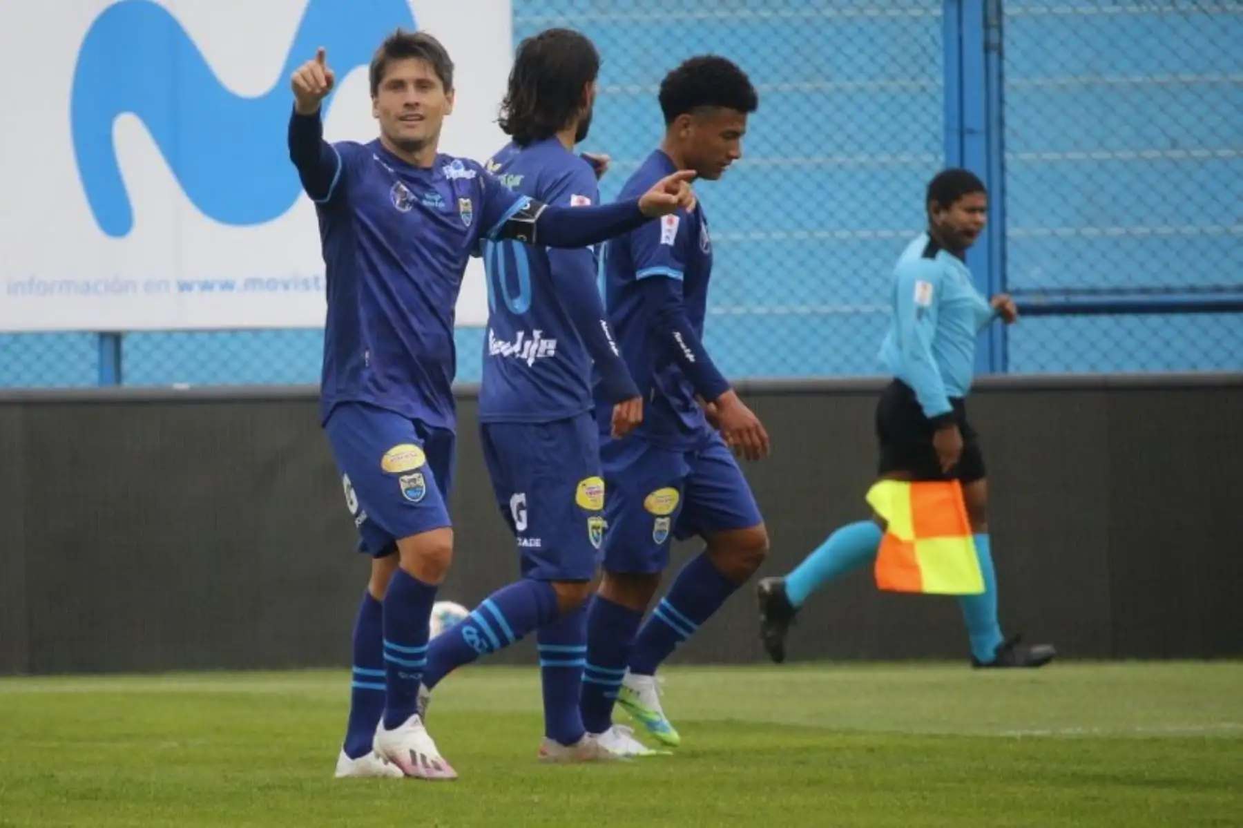 El futbolista Diego Manicero del club Carlos Stein celebra el primer gol de su equipo ante el Sport Boys por la jornada 13 de la Liga 1, en el estadio Alberto Gallardo. Foto: ANDINA/@LigaFutProf