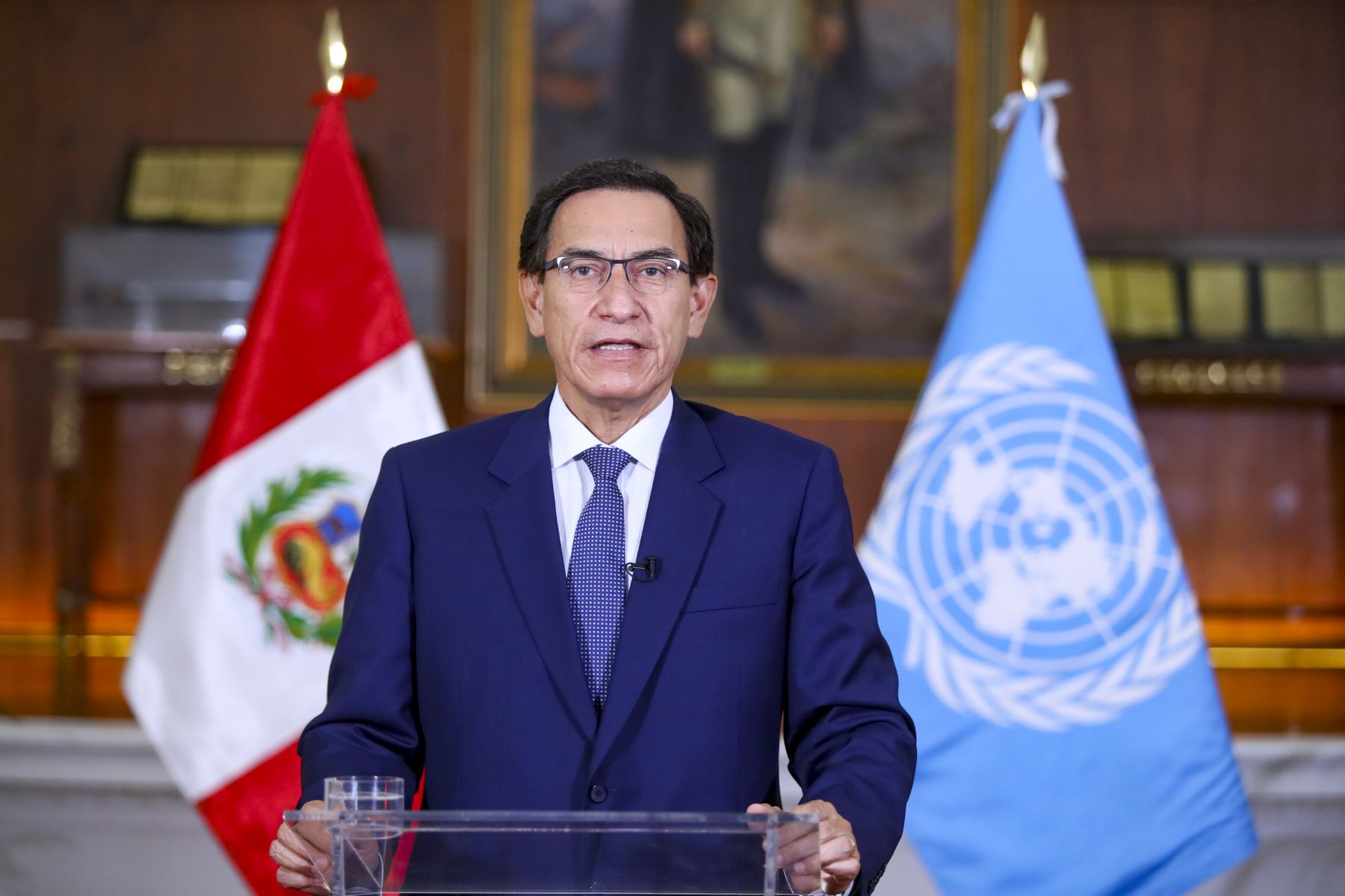 Peruvian President Martin Vizcarra addresses the United Nations General Assembly. Photo: ANDINA/Presidency of the Republic.