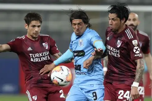 En un partido de trámite para las estrellas argentinas, River Plate goleó al Binacional en una fecha más de la Copa Libertadores. Foto: AFP