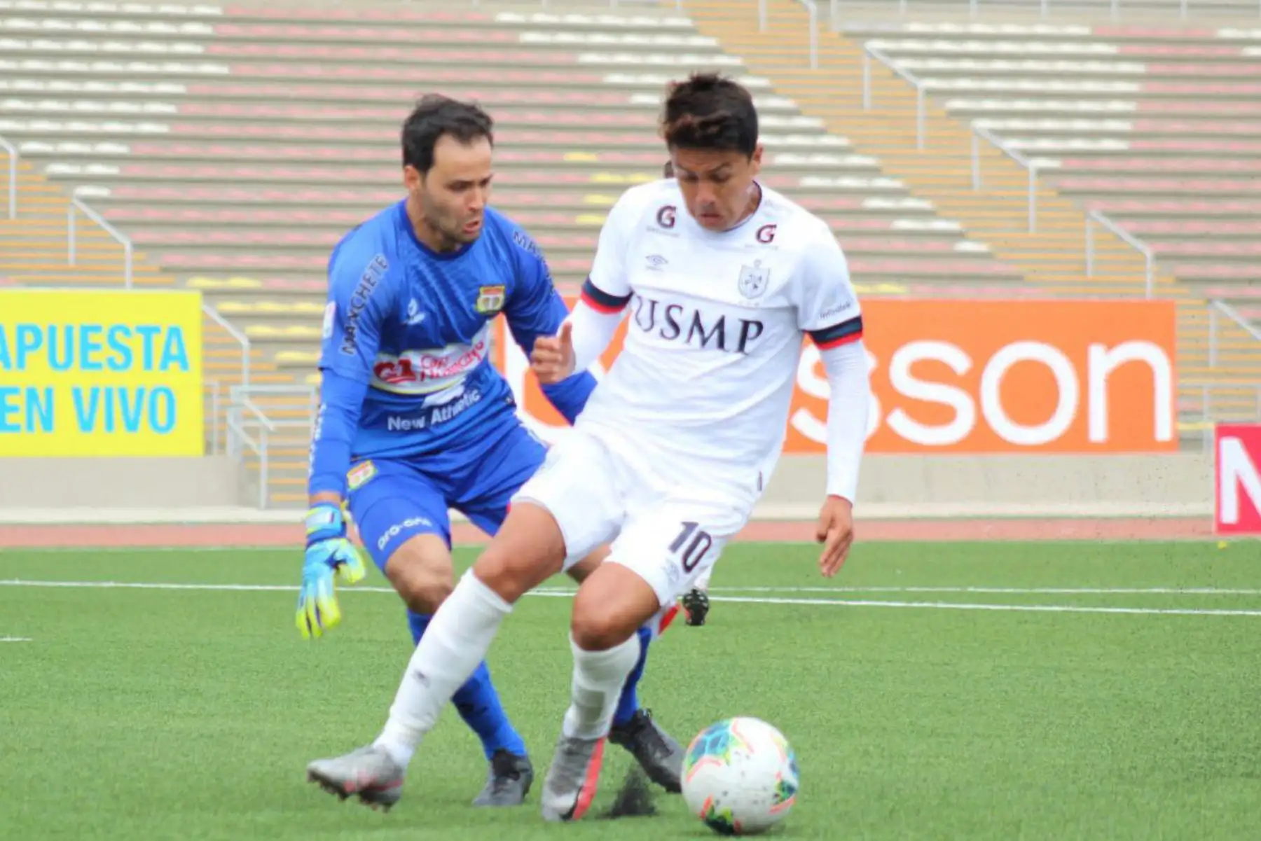 Sport Huancayo y U. San Martín  se enfrentan por la fecha 14 del Torneo Apertura. Foto: Liga 1 en el estadio San Marcos.
Foto: @LigaFutProf
