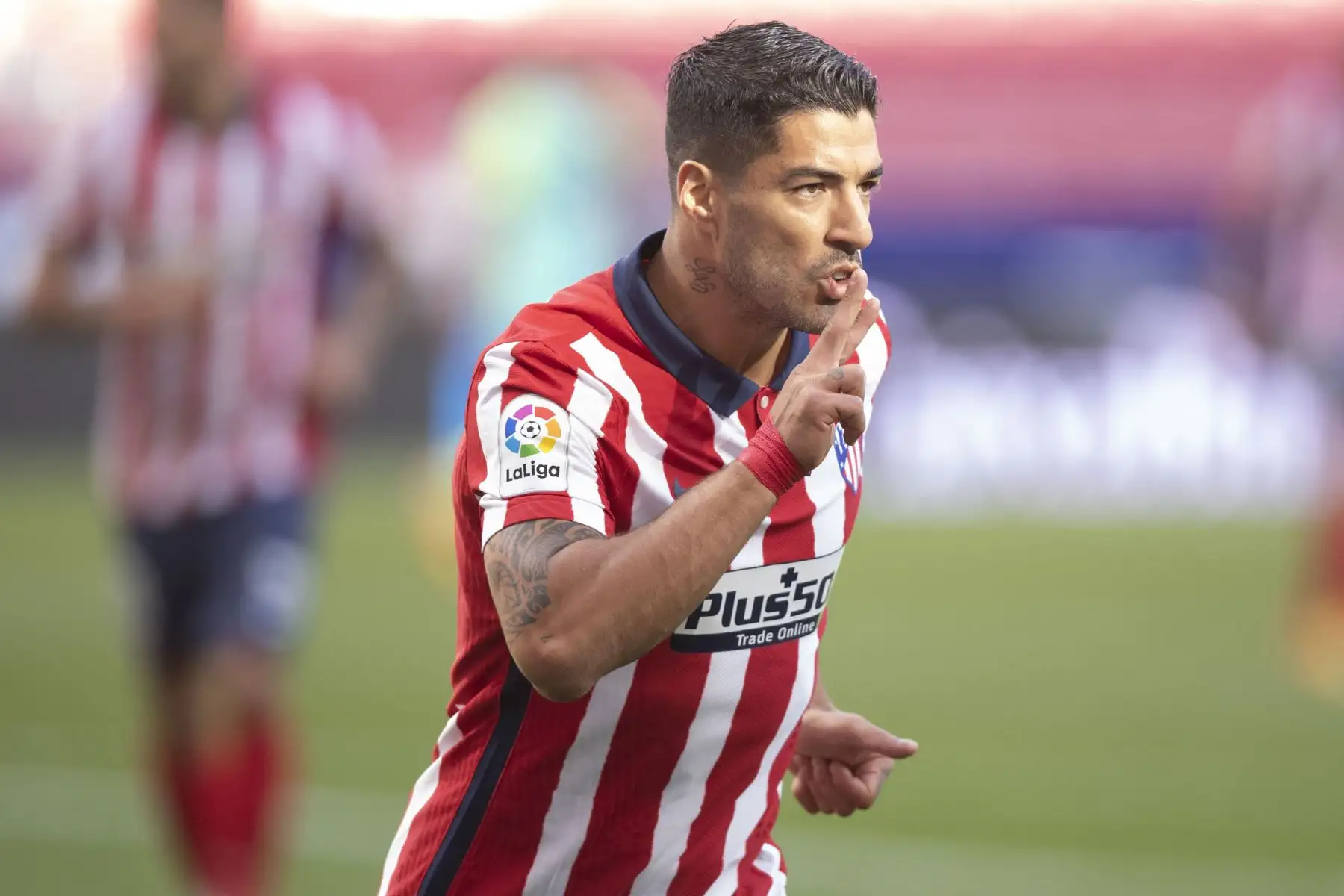 El delantero uruguayo del Atlético Madrid, Luis Suárez, anota dos goles en su partido debut ante el Granda FC. Foto: LaLiga