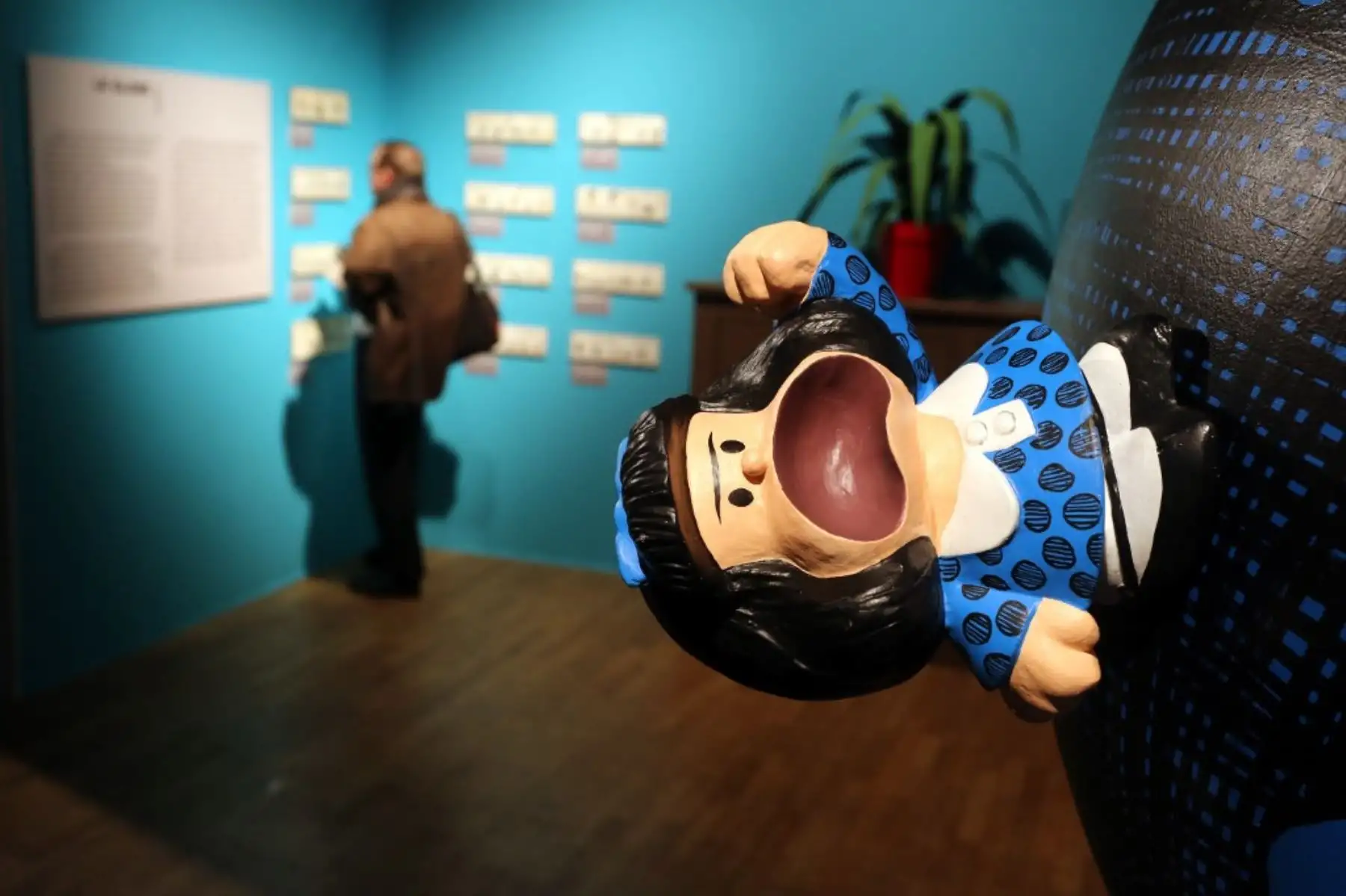 Un hombre visita la exposición 