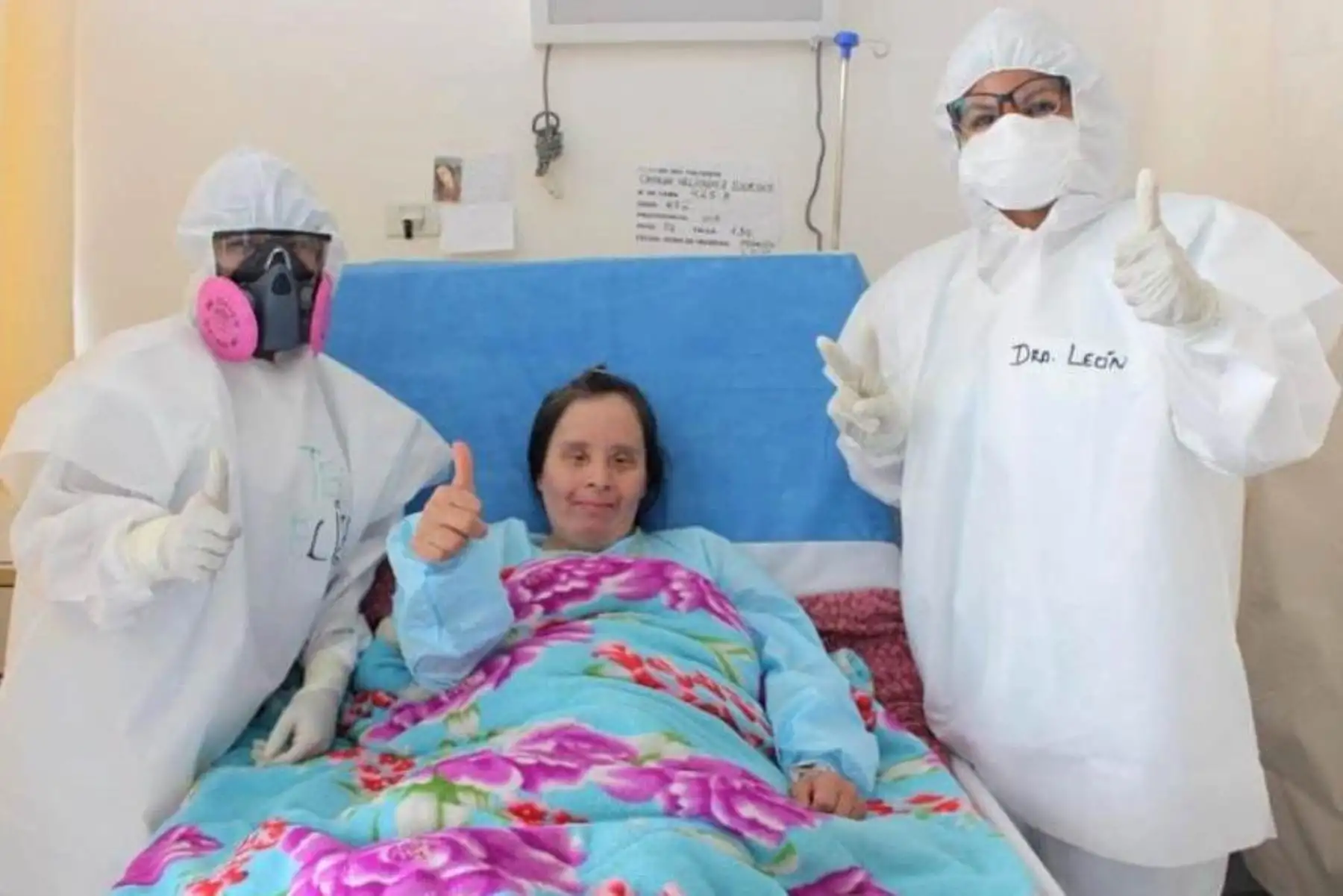 Mujer con síndrome de Down vence la covid-19 y es dada de alta. Foto: ANDINA/Difusión.