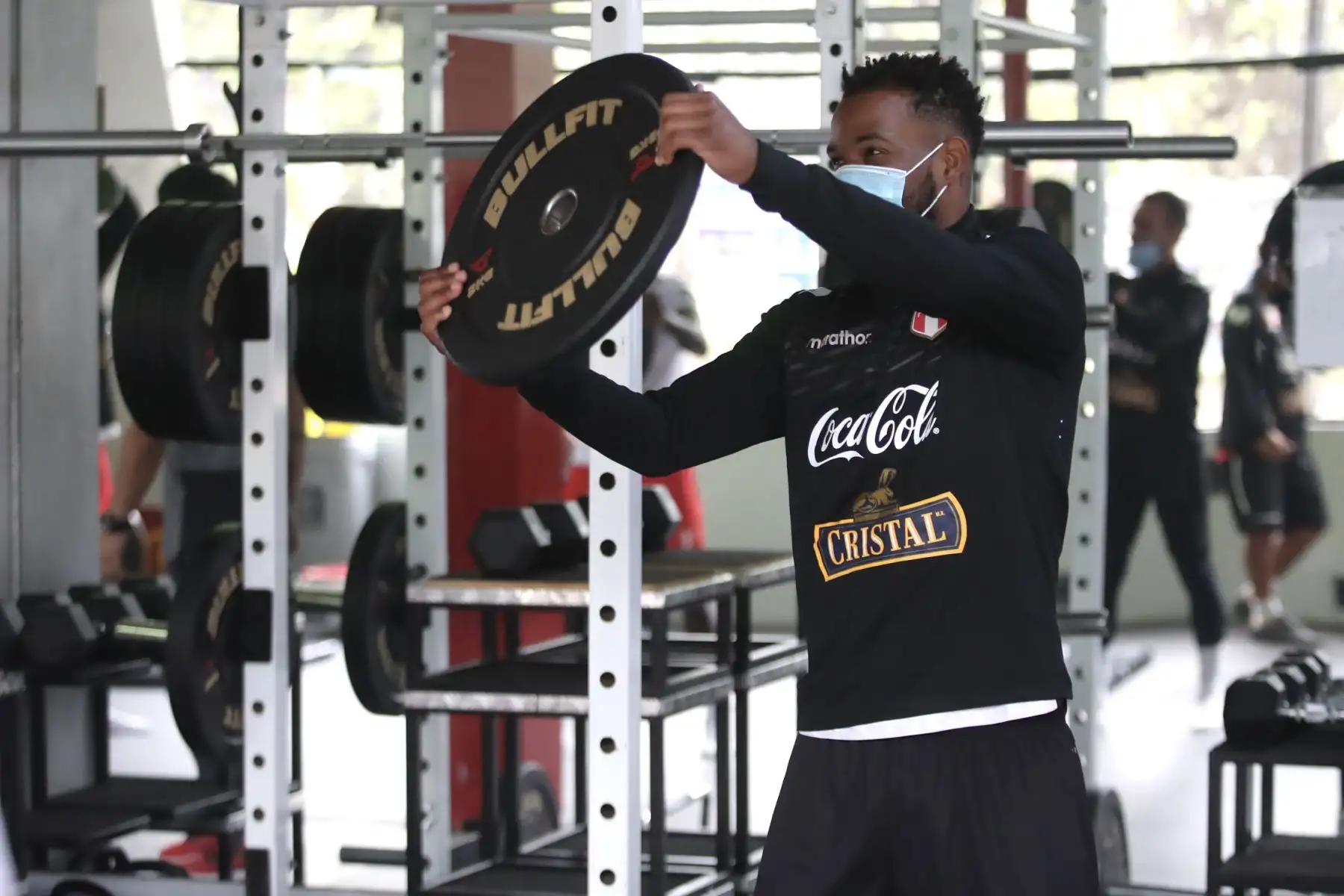 Pedro Gallese realiza trabajo de gimnasio con la selección peruana que trabajó por cuarto día en La Videna.

Foto: FPF