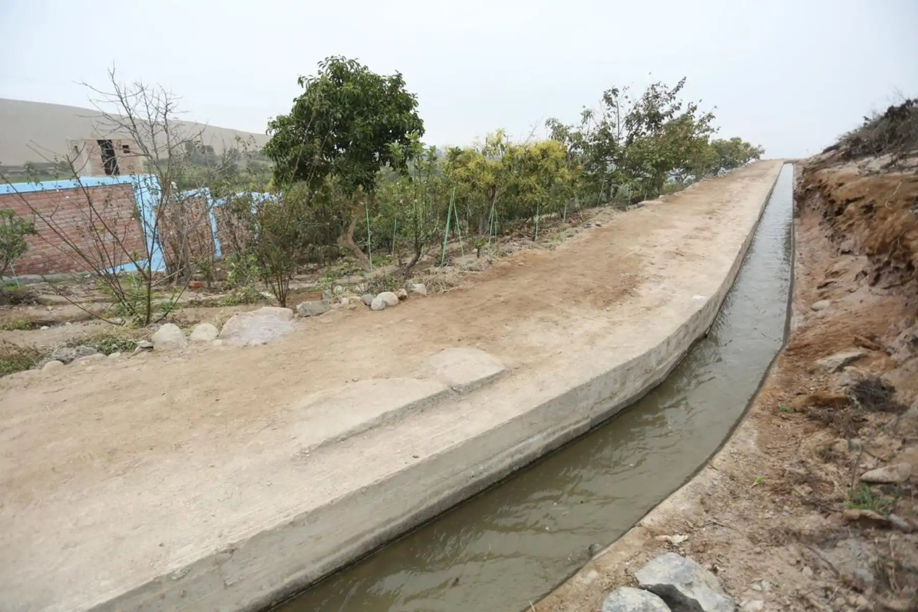 El ministro de Agricultura y riego, Jorge Montenegro, participó en la ceremonia de culminación de las actividades de mantenimiento de canales de riego y drenes del Núcleo Ejecutor Sector Hidráulico Nuevo Imperial en el canal L1 El Alto. Foto: Minagri