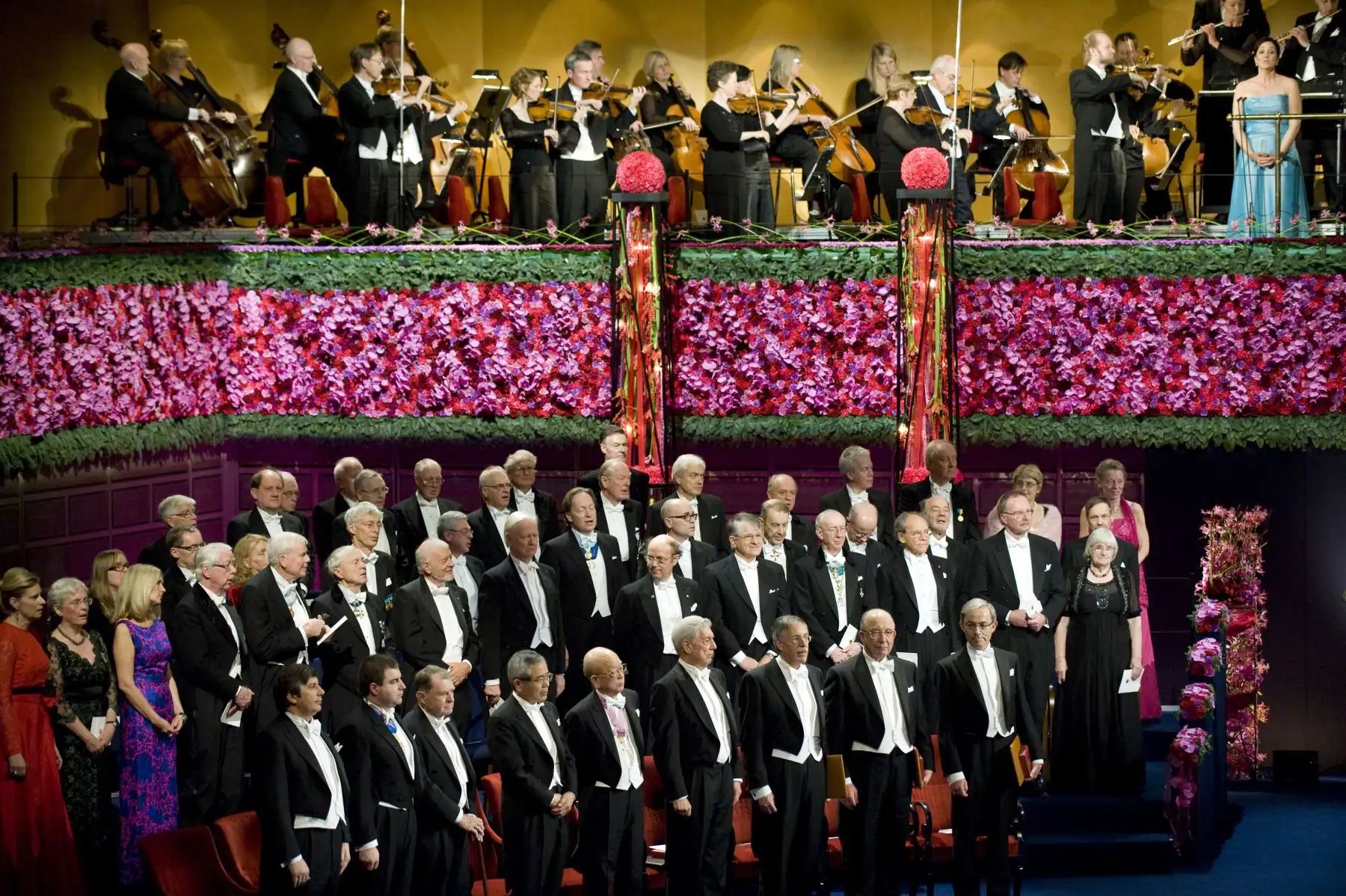 Ceremonia de entrega del premio Nobel de Literatura en la Sala de Conciertos de Estocolmo, el 10 de diciembre de 2010. Foto: AFP
