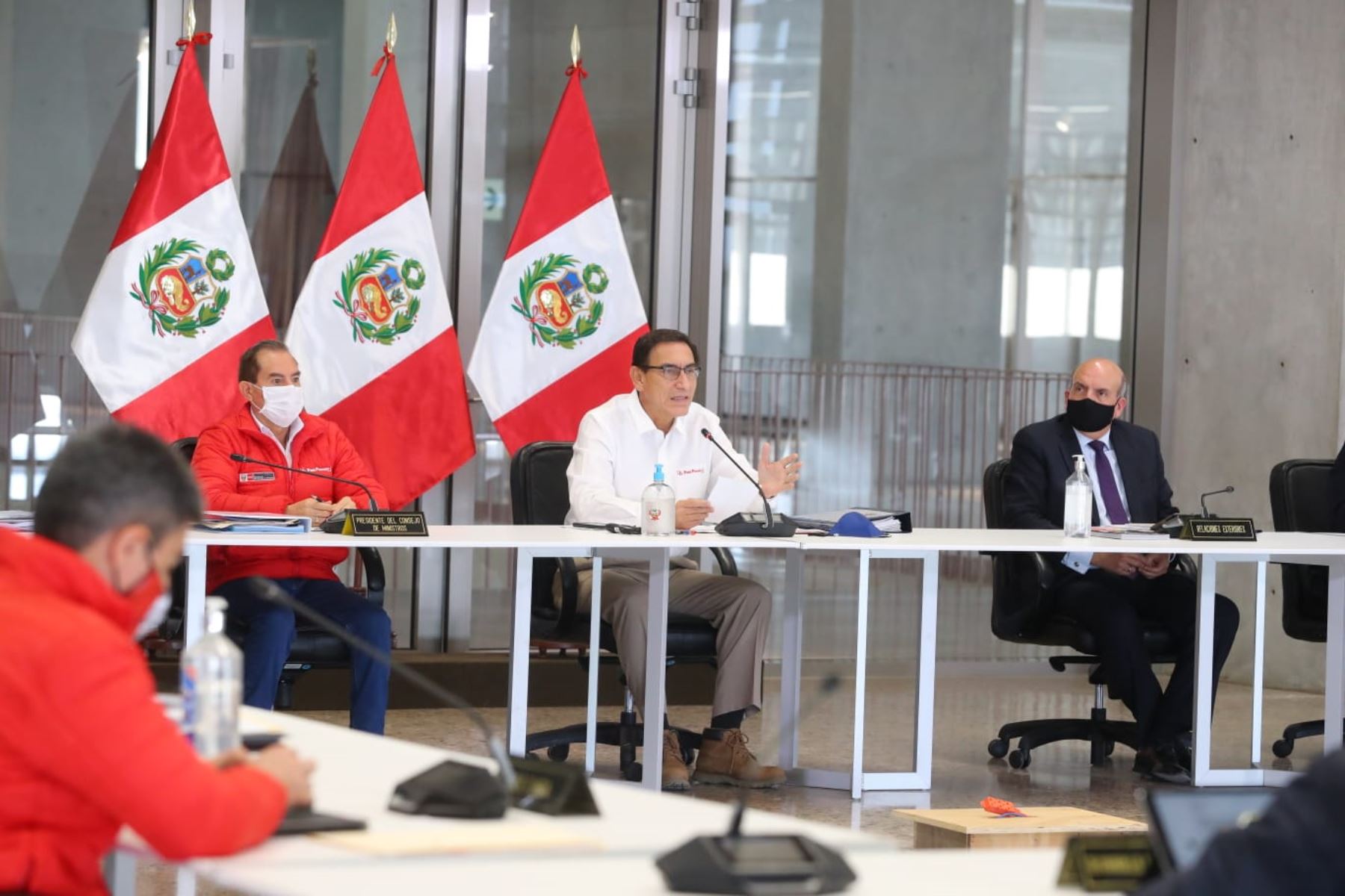 Conferencia de prensa del Presidente Martín Vizcarra y su gabinete de ministros.

Foto: ANDINA/Presidencia