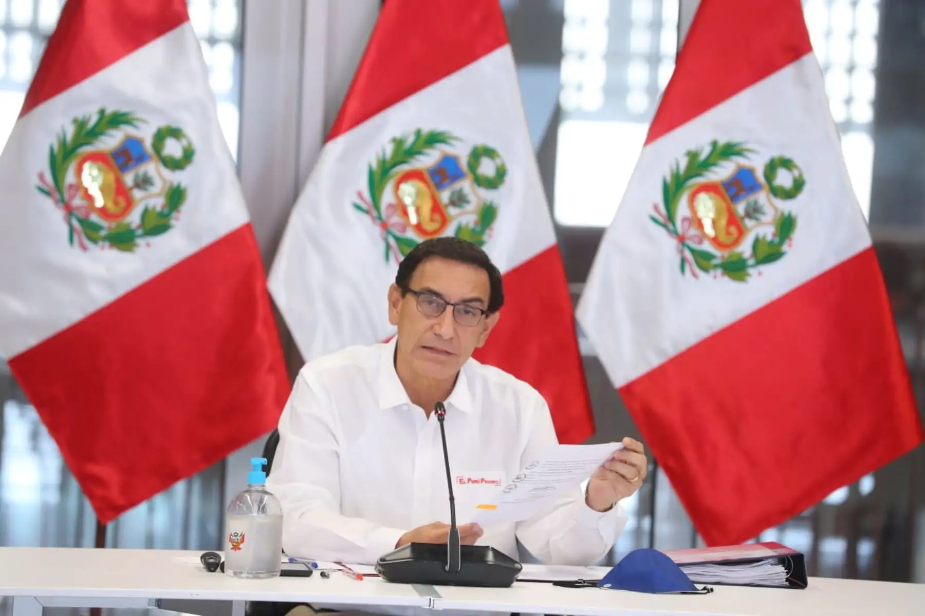 Conferencia de prensa del Presidente Martín Vizcarra y su gabinete de ministros.Foto: ANDINA/Presidencia