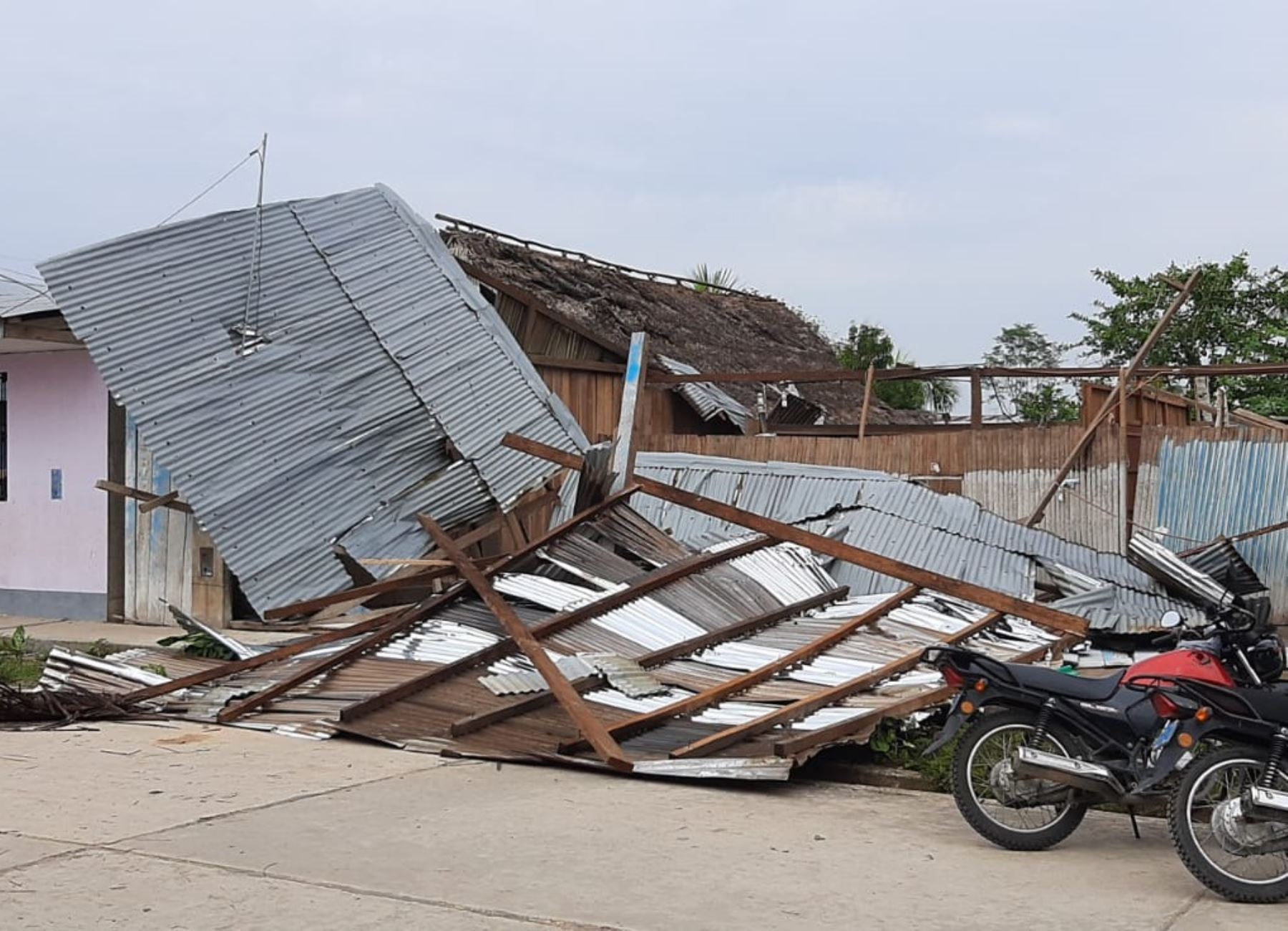 Lluvias y vientos fuertes causaron daños en al menos 40 viviendas del distrito de San Fernando, región San Martín. ANDINA/Archivo