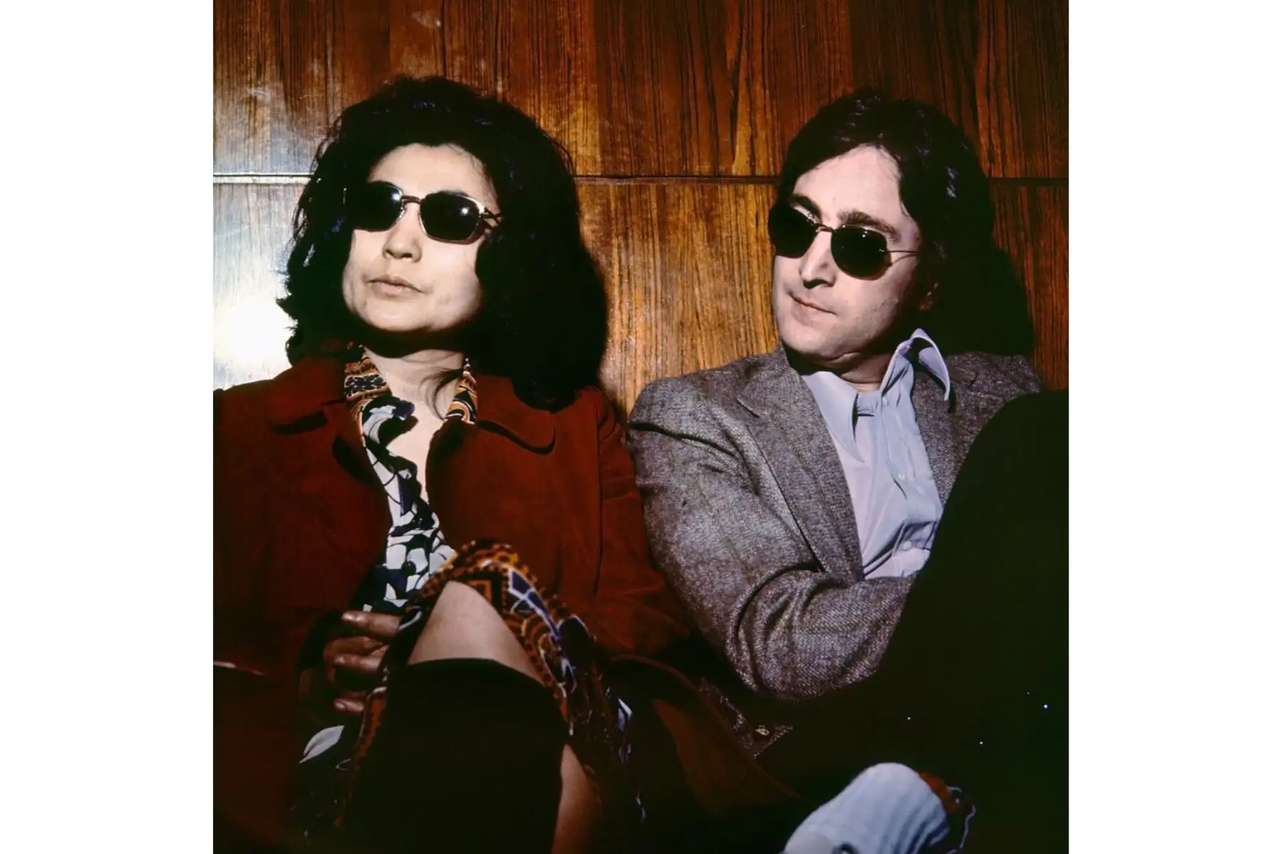John Lennon y su esposa Yoko Ono posan en 1968 en Madrid. Foto: AFP