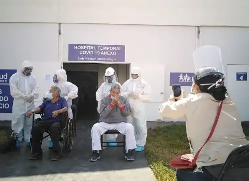 EsSalud Lambayeque implementa sala de interacción para pacientes covid-19 y sus familiares y brindarles soporte emocional. ANDINA/Difusión