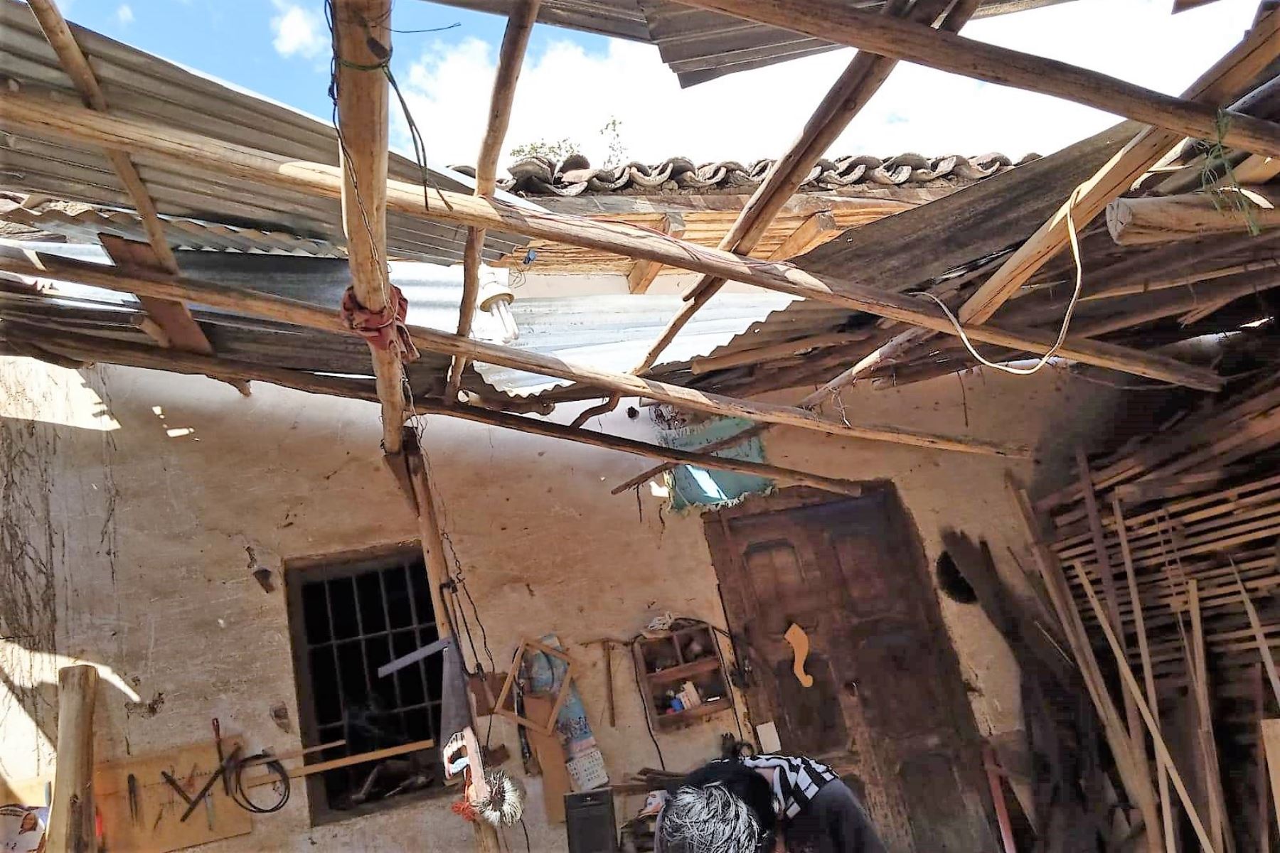 Daños en viviendas en la región Áncash por causa de vientos fuertes. Foto: ANDINA/Difusión